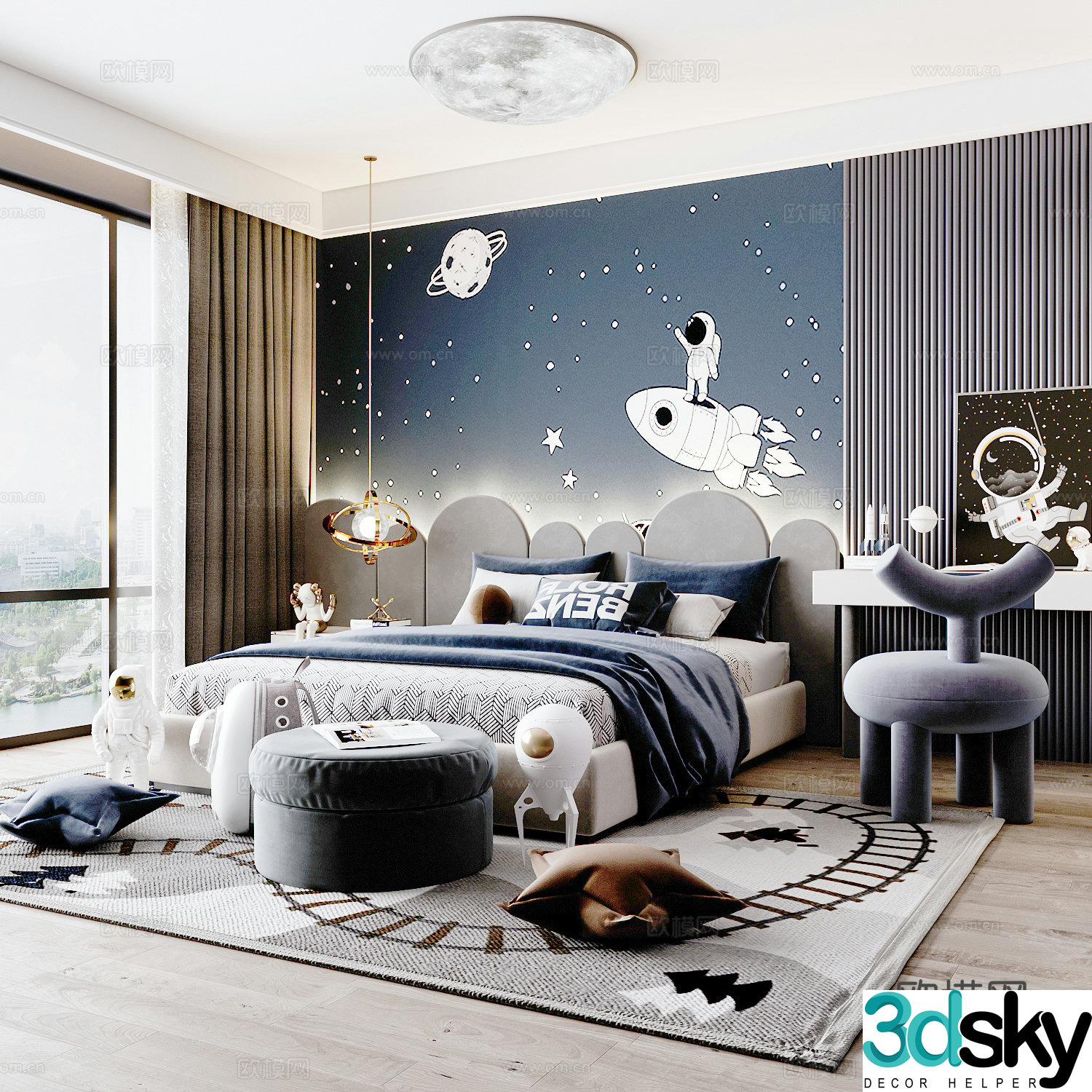 Modern children’s room boy’s room 3d model