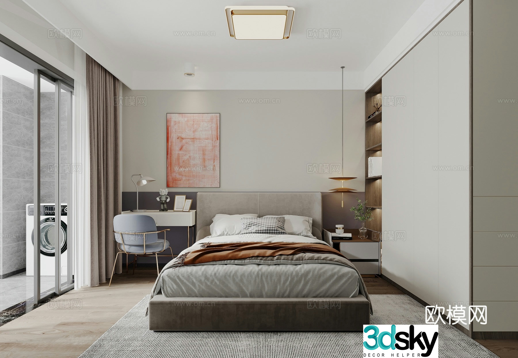 Modern bedroom master bedroom 3d model