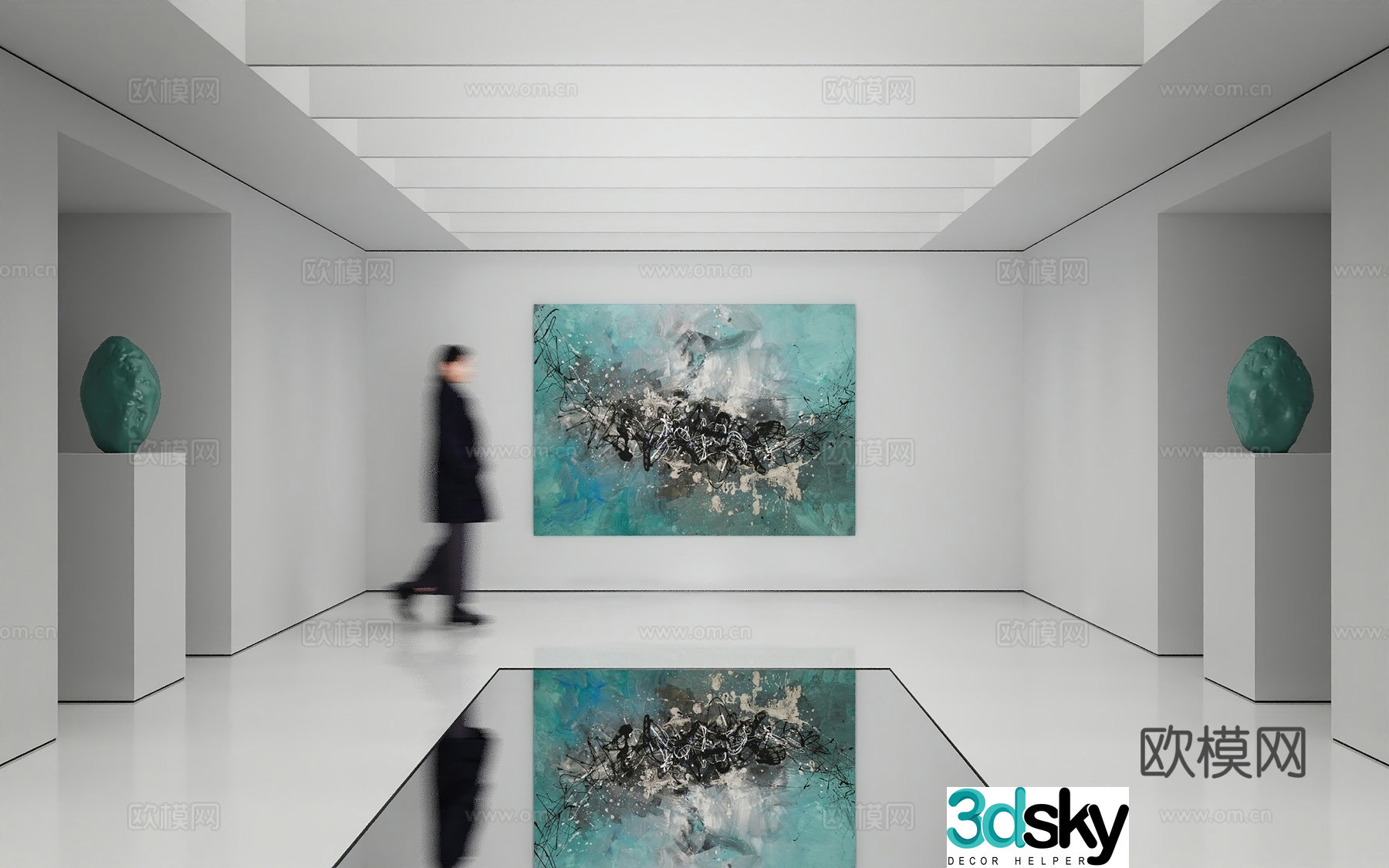Modern abstract painting Decorative painting Art hanging painting 3d model