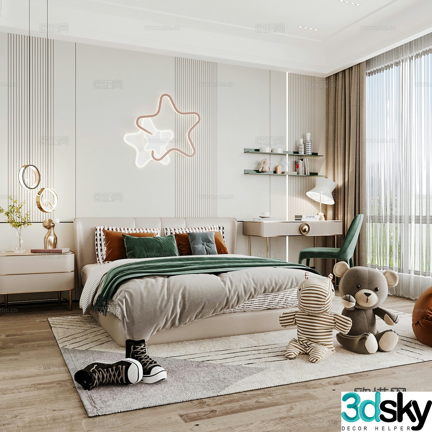 Modern children’s room boy’s room 3d model