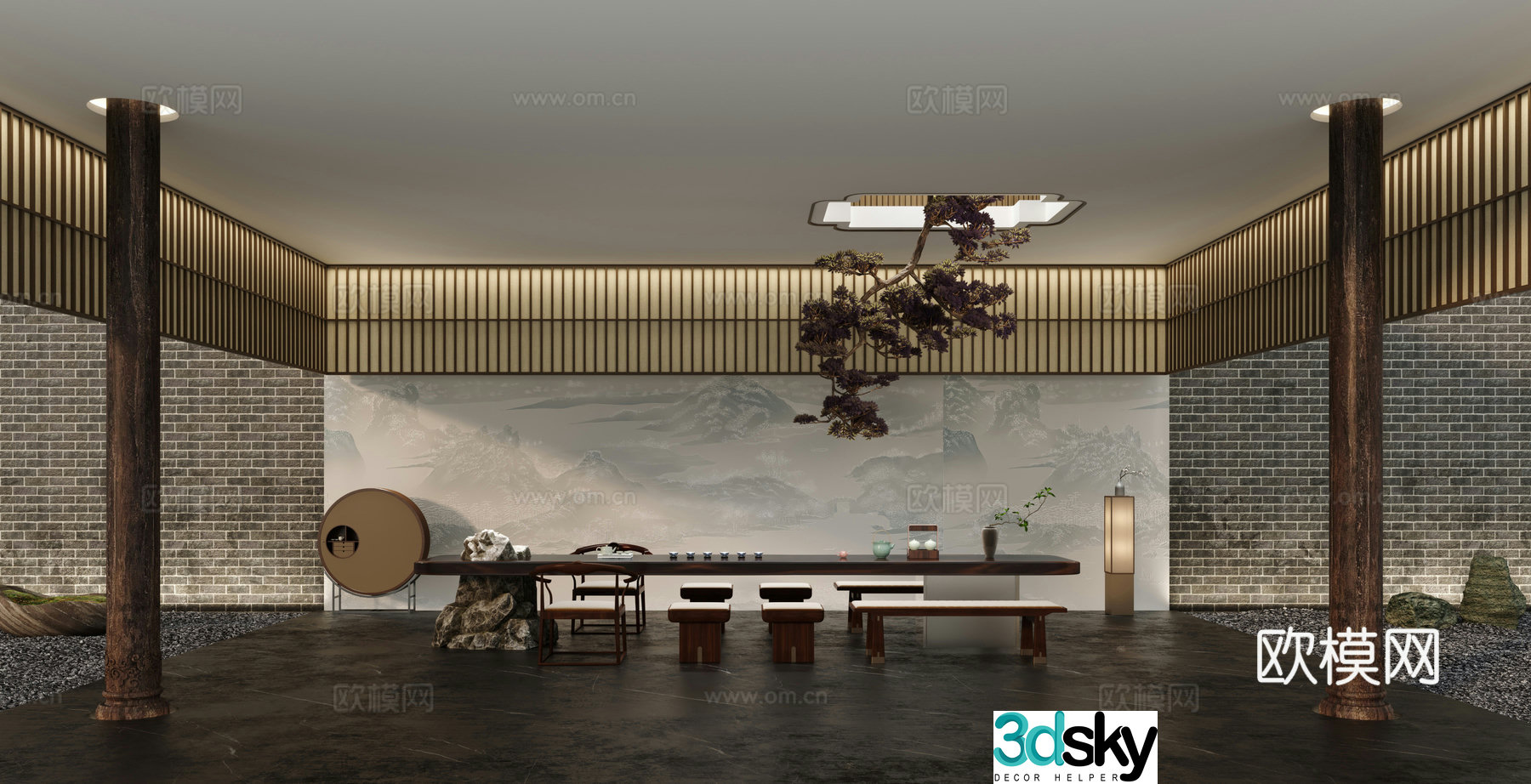New Chinese teahouse 3d model