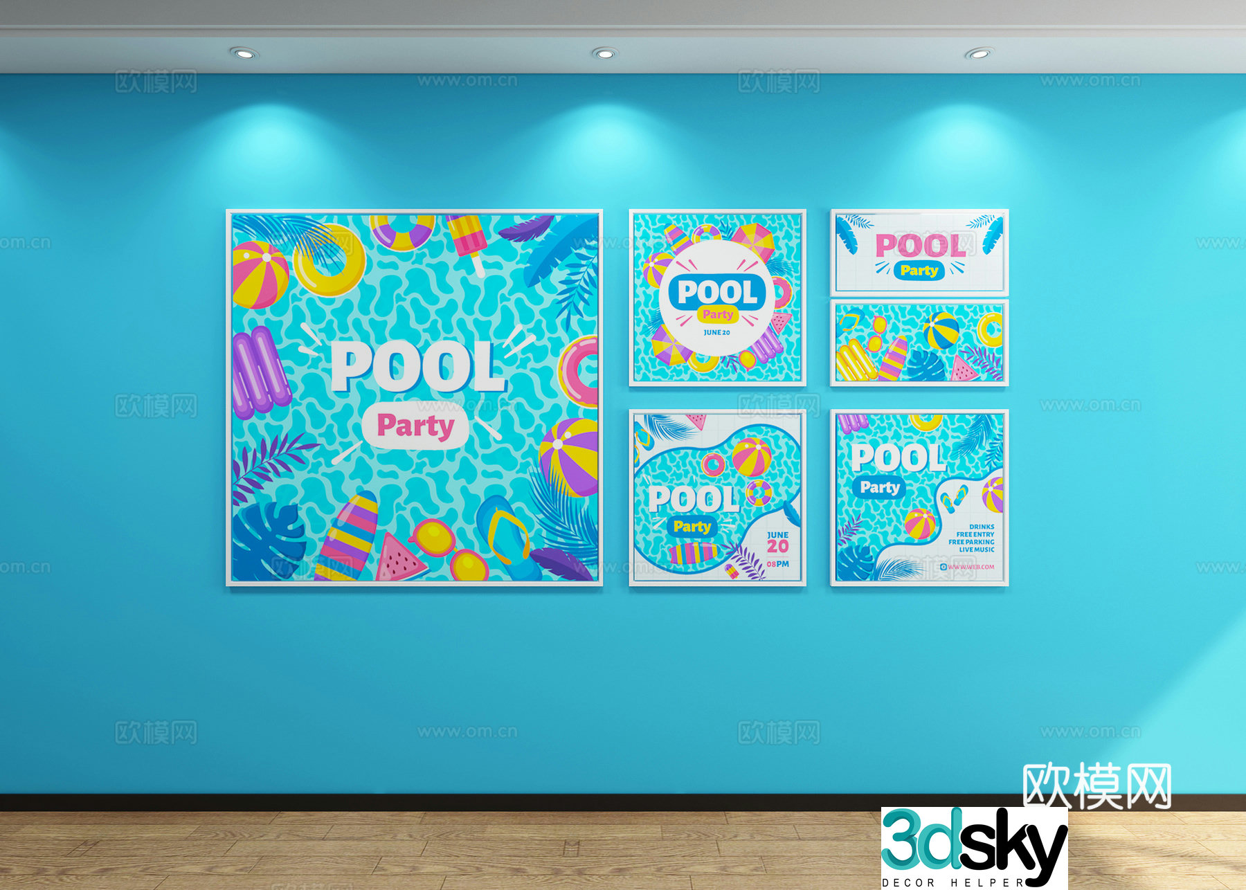 Photo wall cartoon art painting 3d model