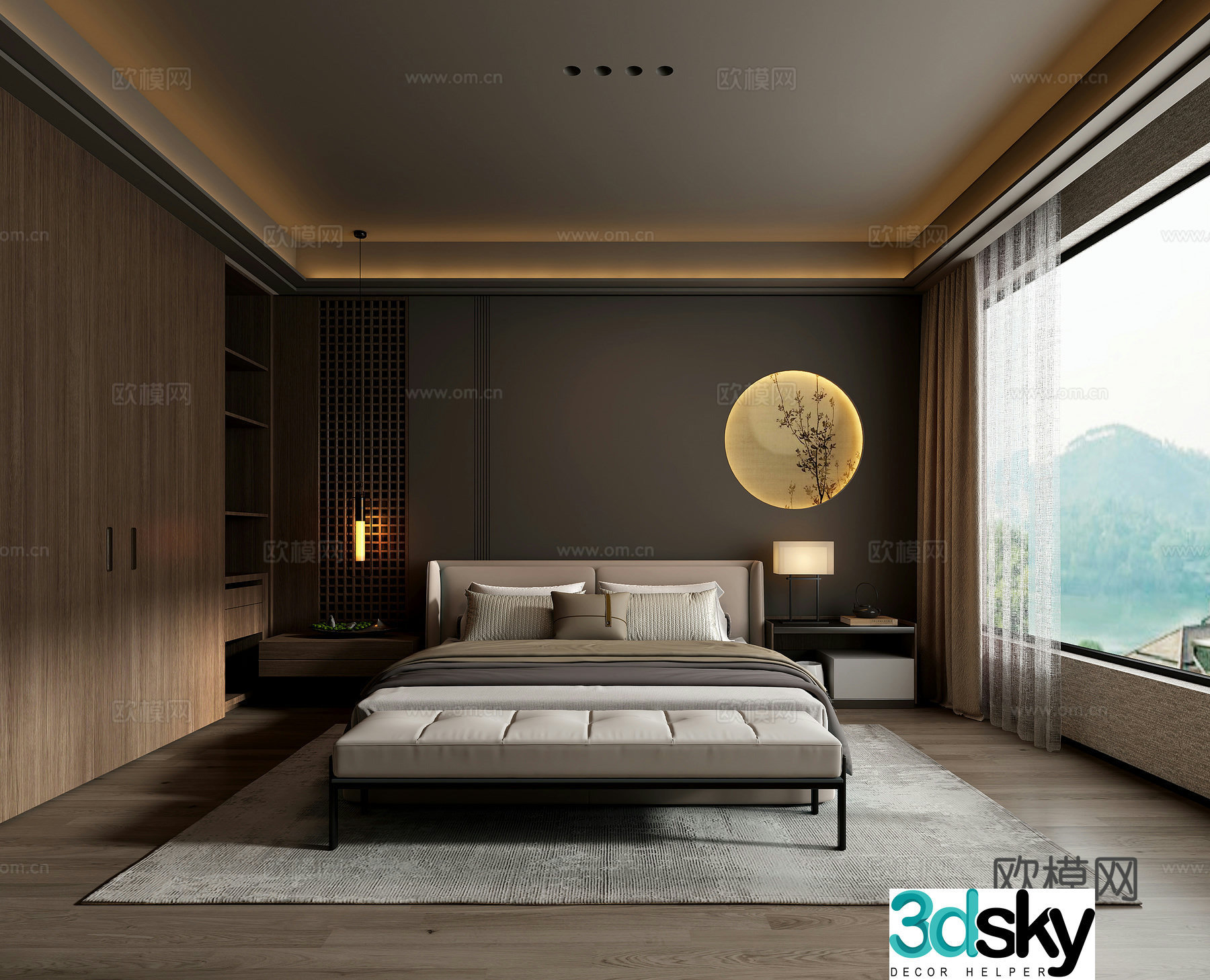 New Chinese style bedroom master bedroom 3D model