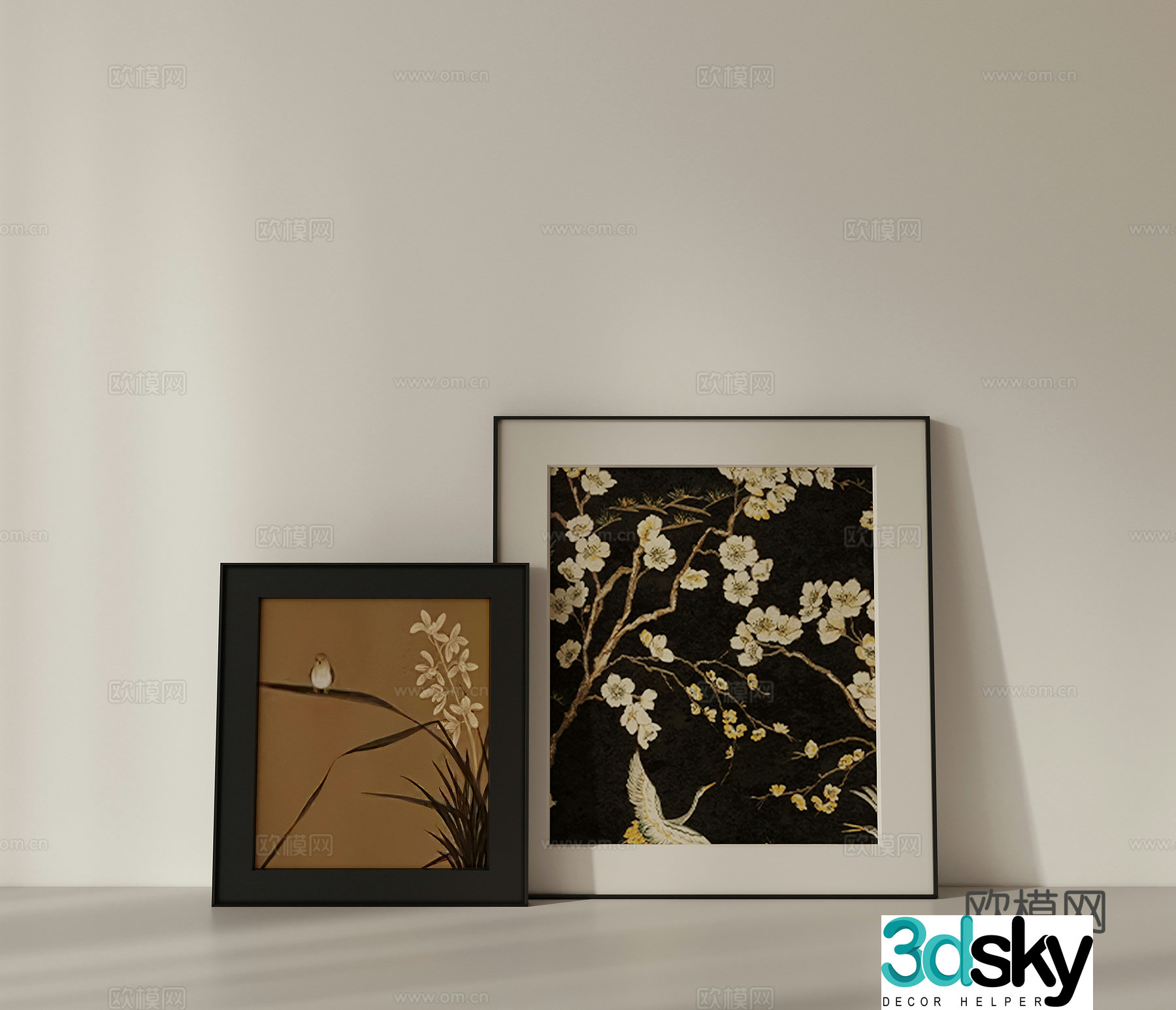 French hanging paintings flower paintings decorative paintings 3D model