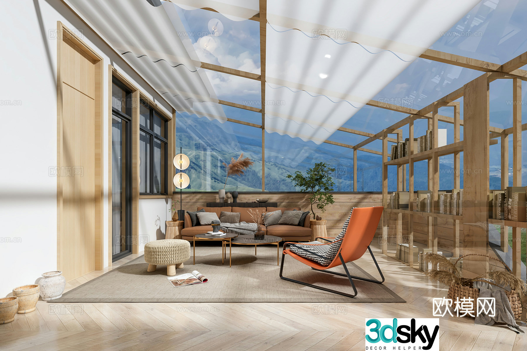 Ji Ji Homestay Living Room Sunshine Shed 3D Model