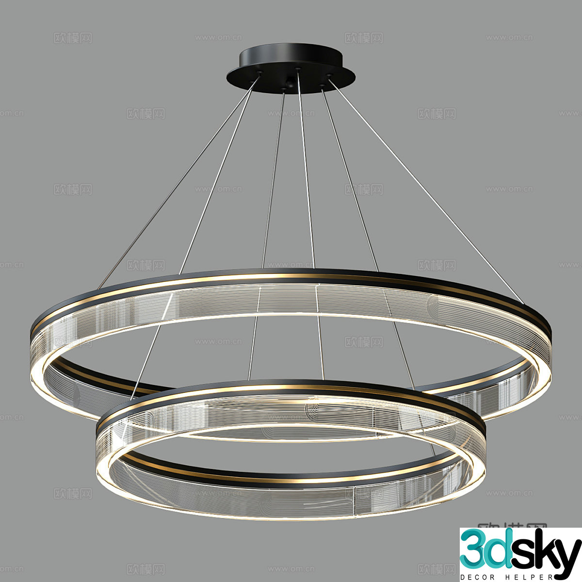 Light luxury chandelier glass chandelier 3d model