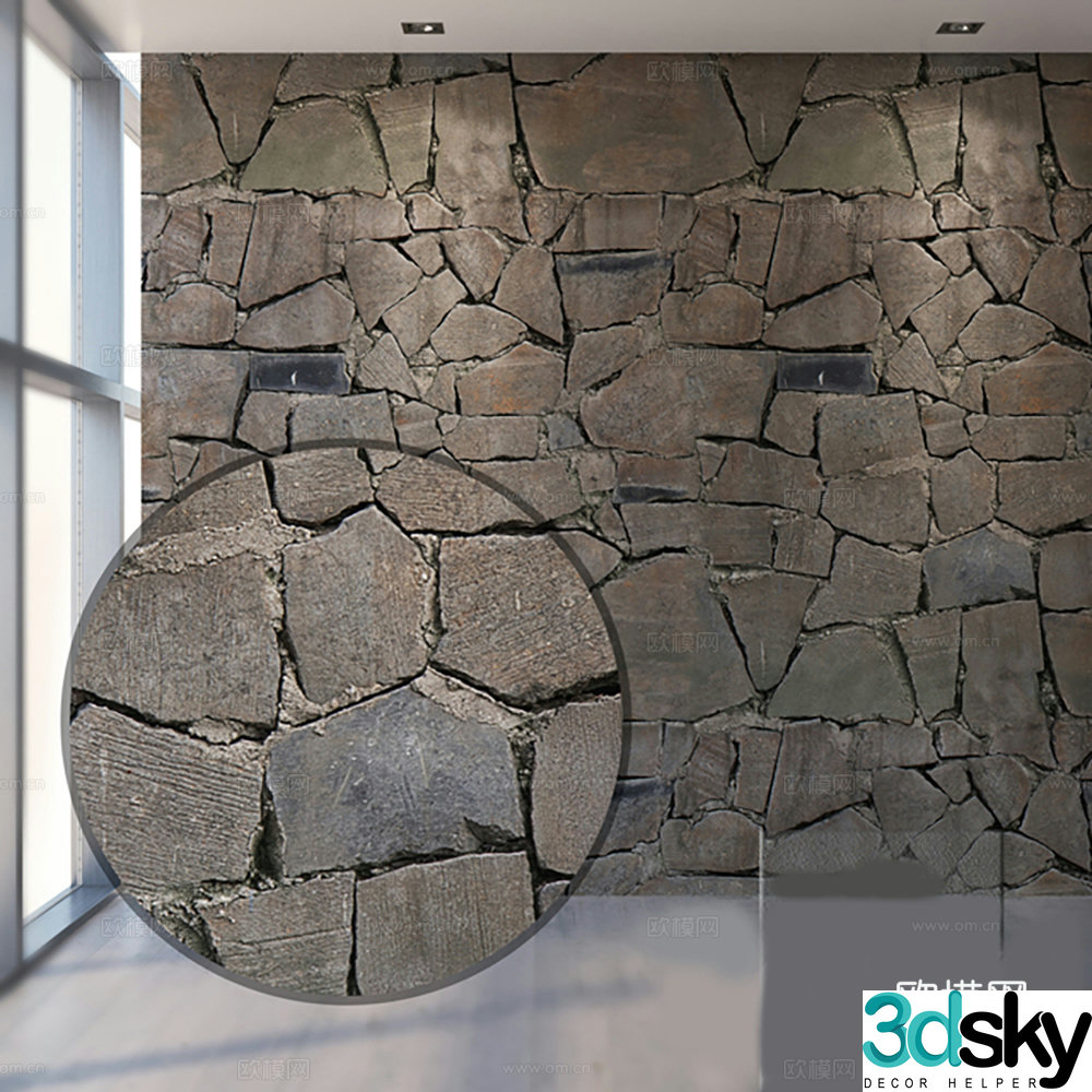 Wall Stone Cultural Stone 3D Model