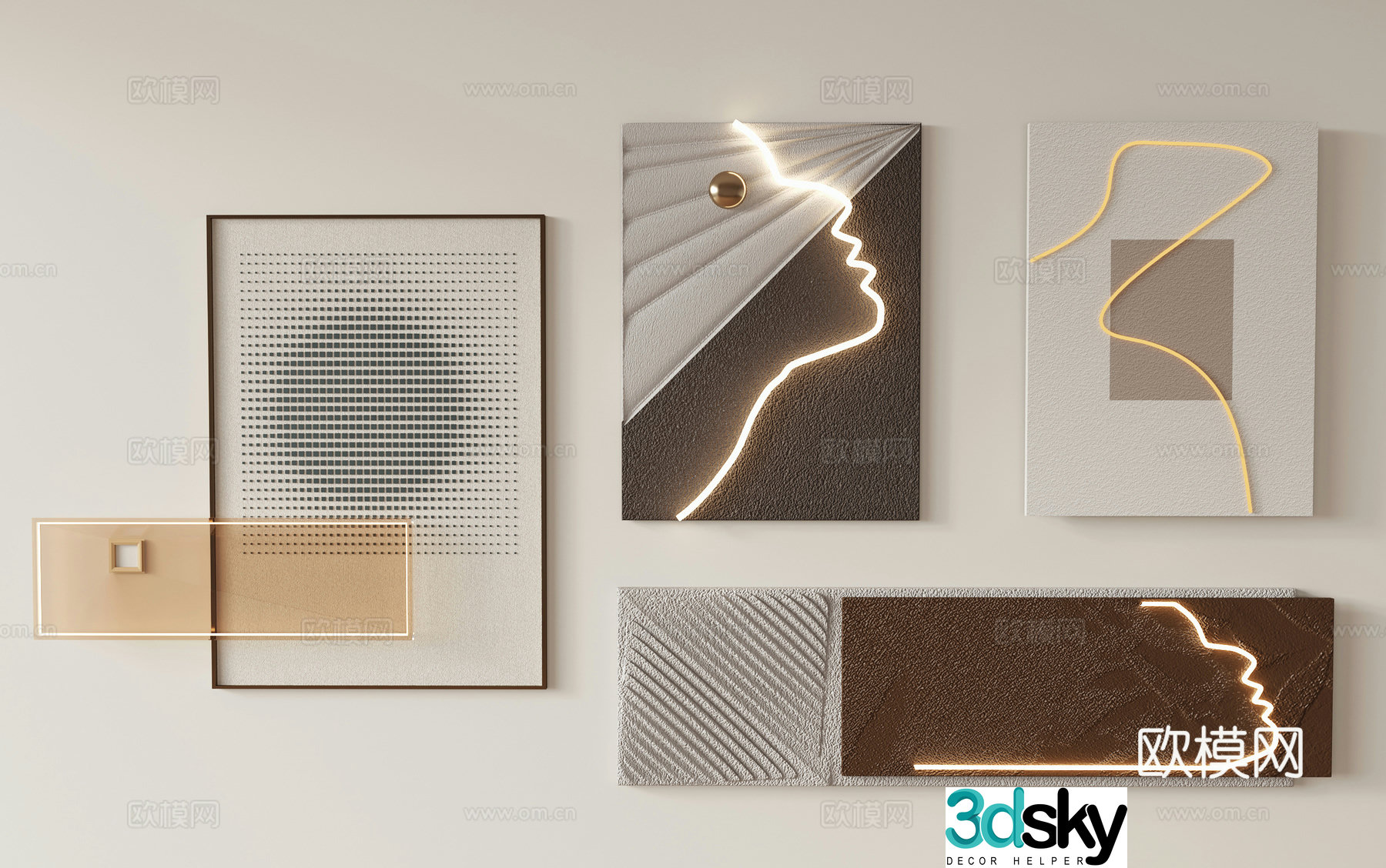 Three-dimensional painting texture painting decorative painting 3d model