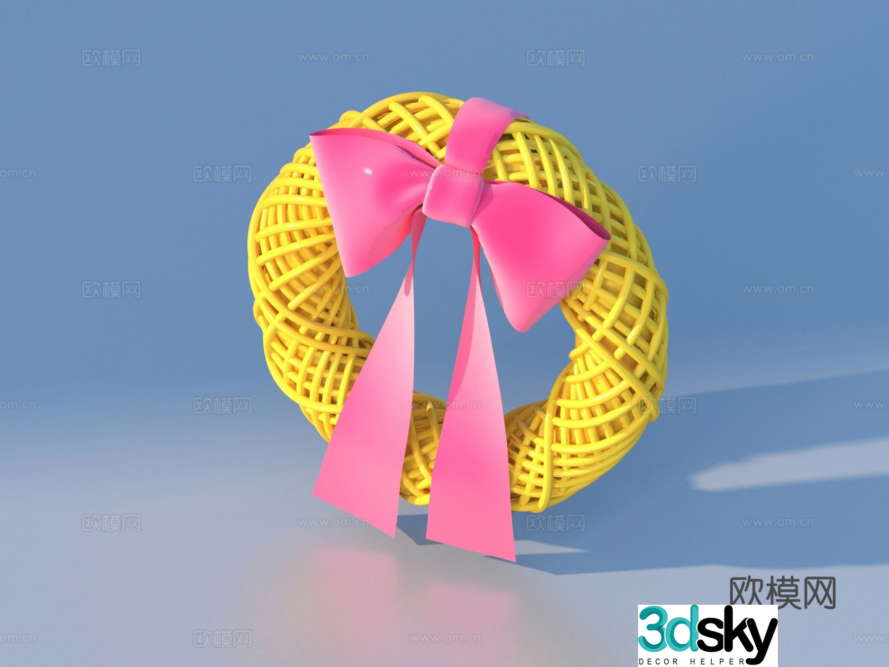 Ribbon bow butterfly flower flower shape 3d model