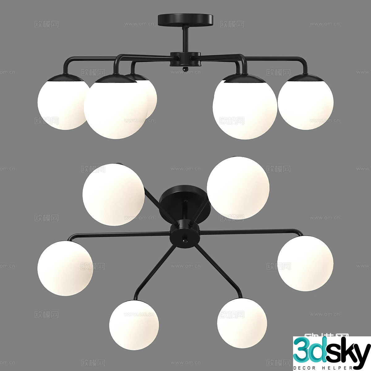 Modern minimalist chandelier Living room chandelier 3d model