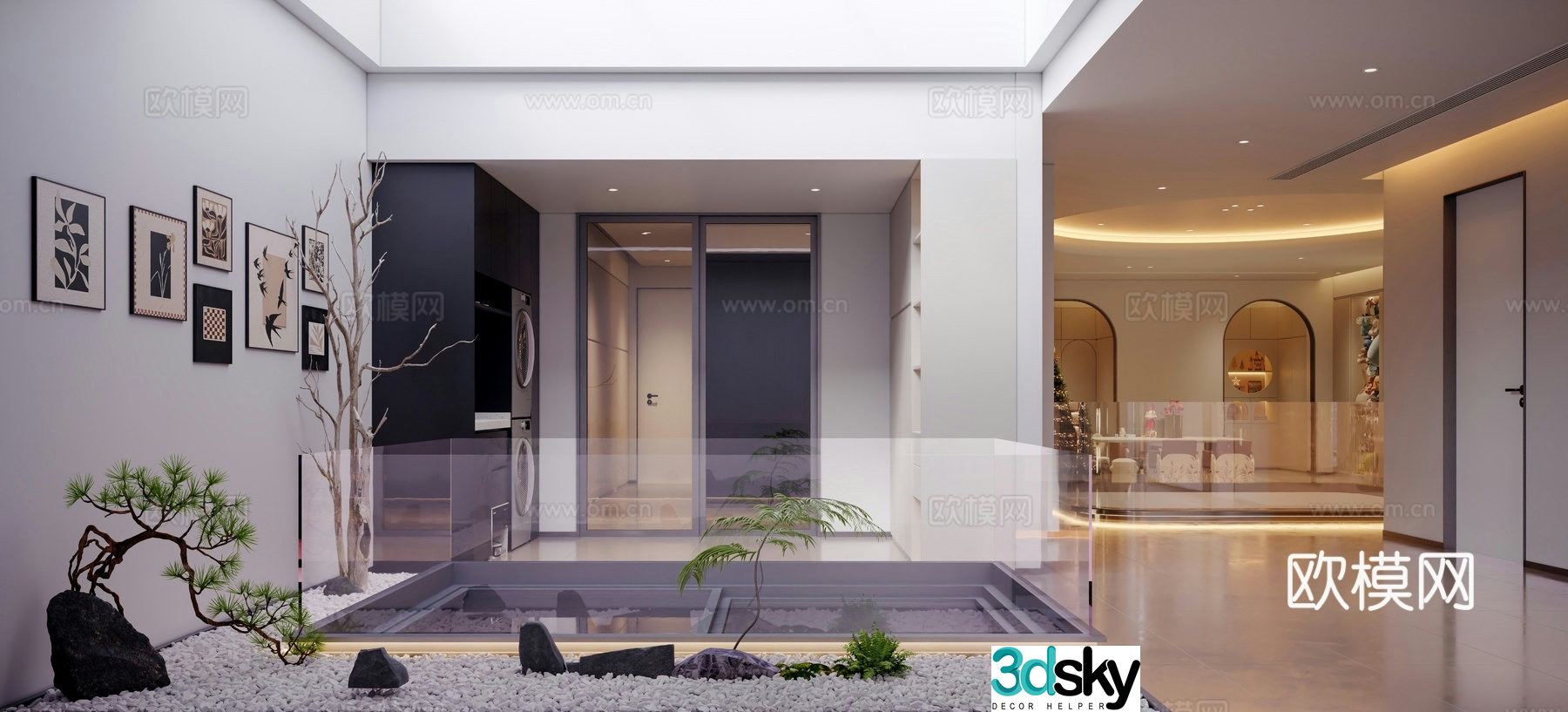 Modern indoor landscape 3D model
