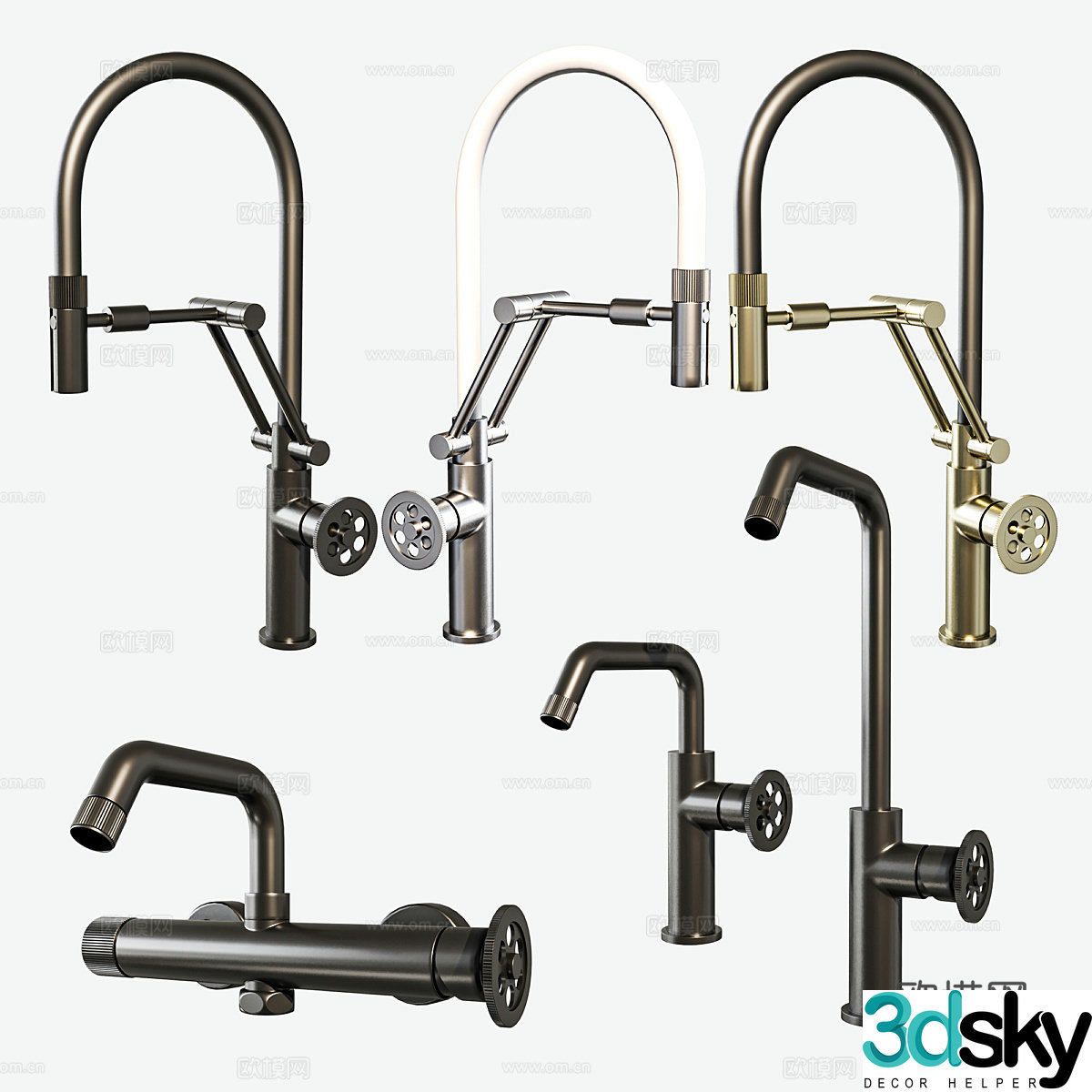 Modern faucet switch 3d model