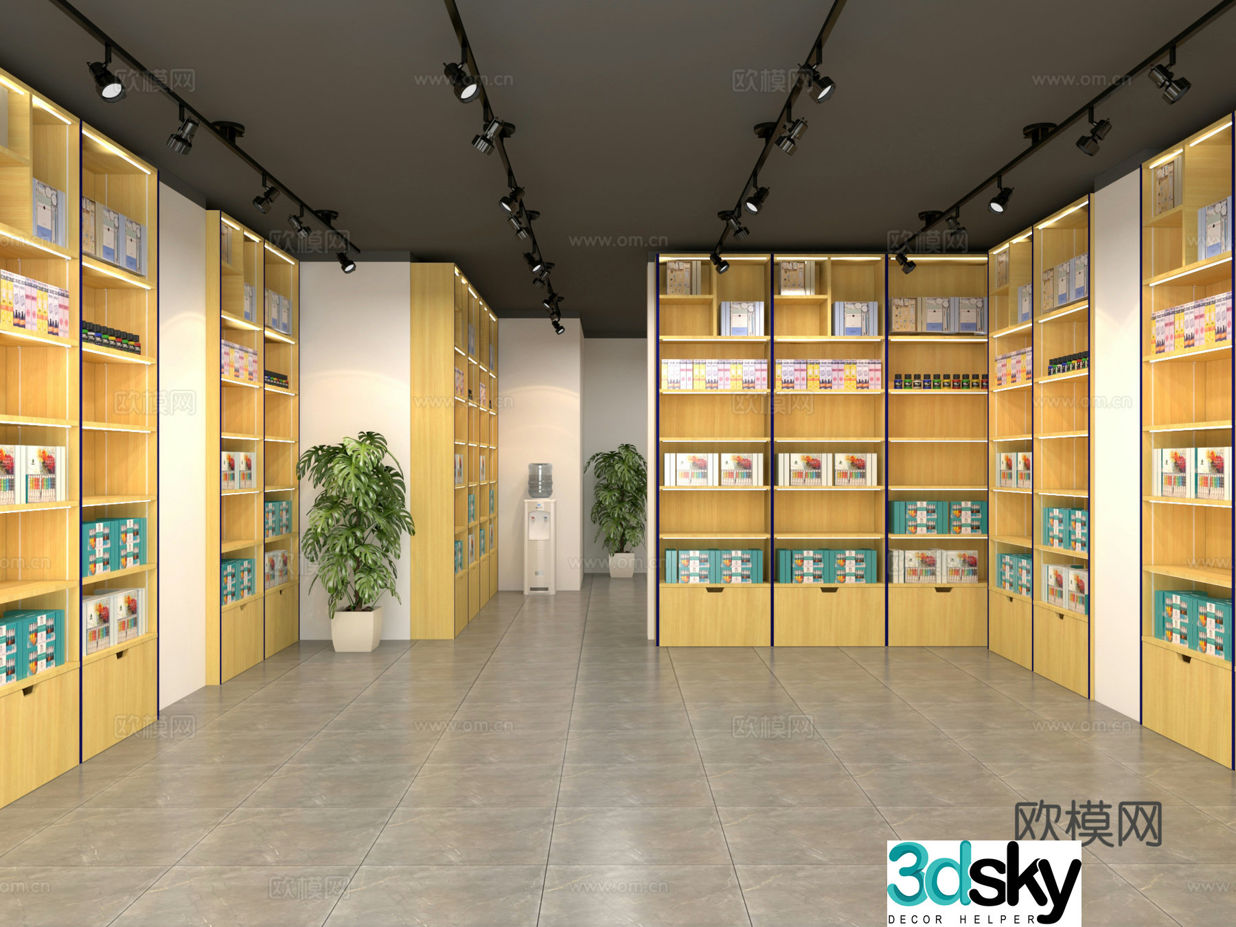 Modern stationery store 3d model
