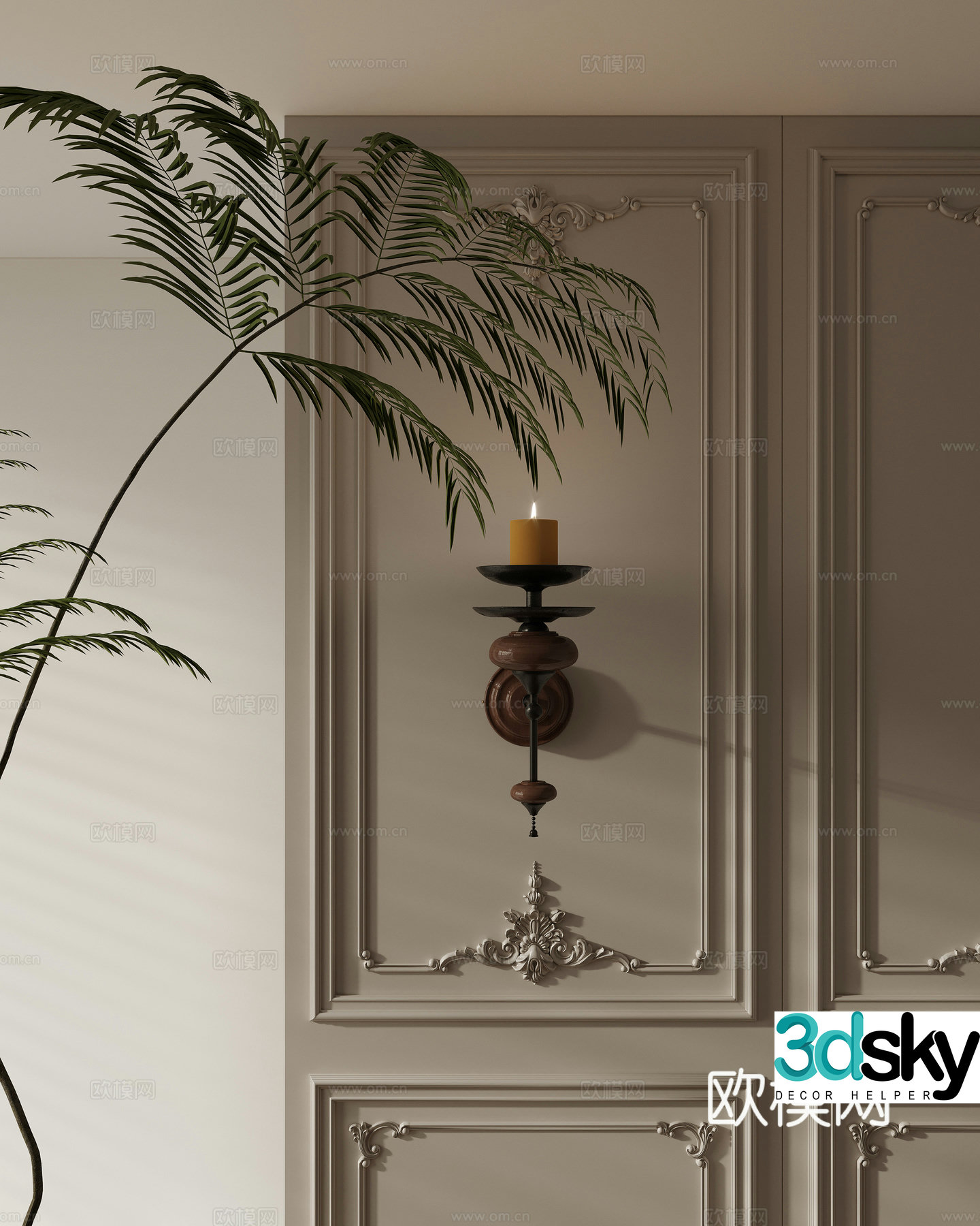 French wall light 3d model