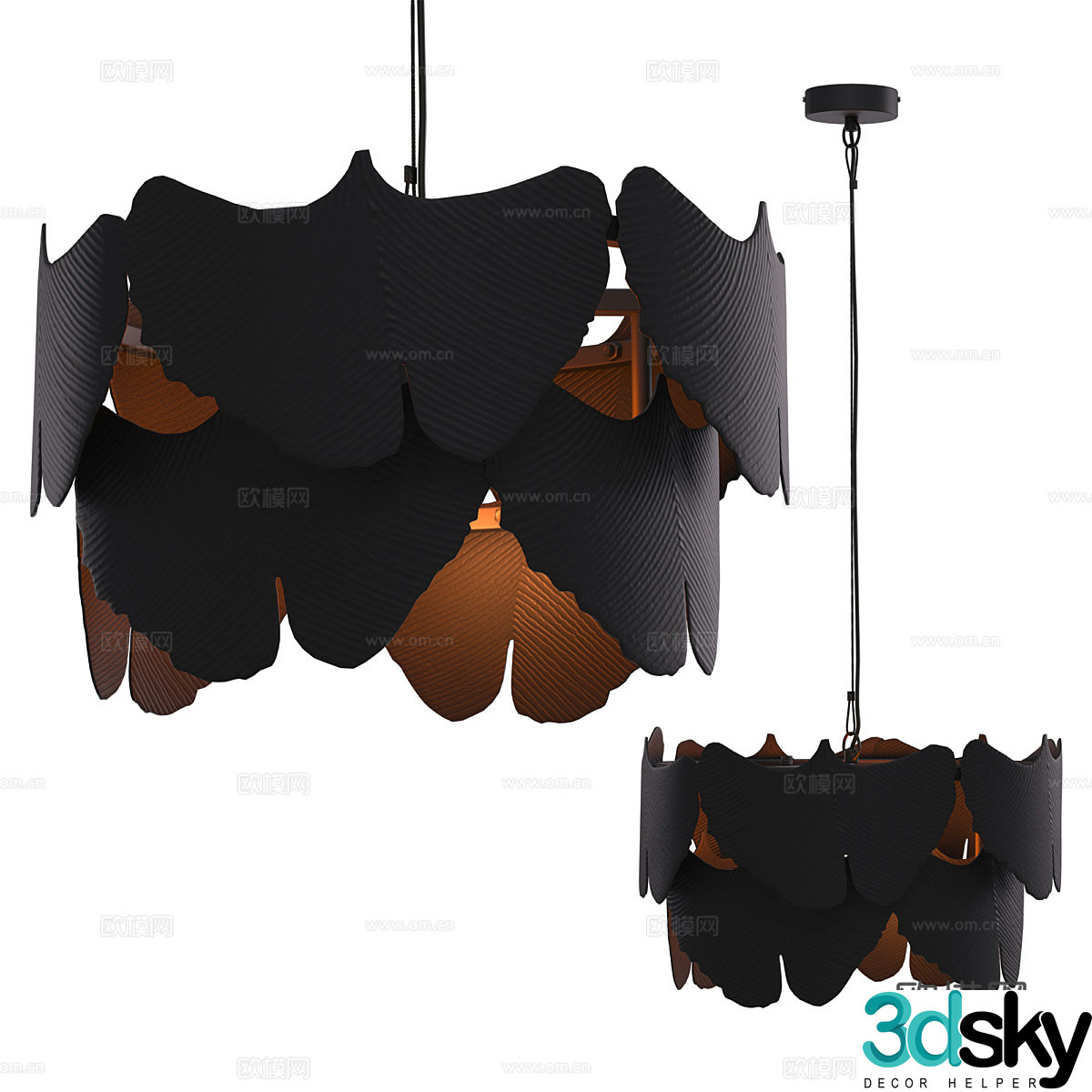 Nordic simple chandelier 3d model