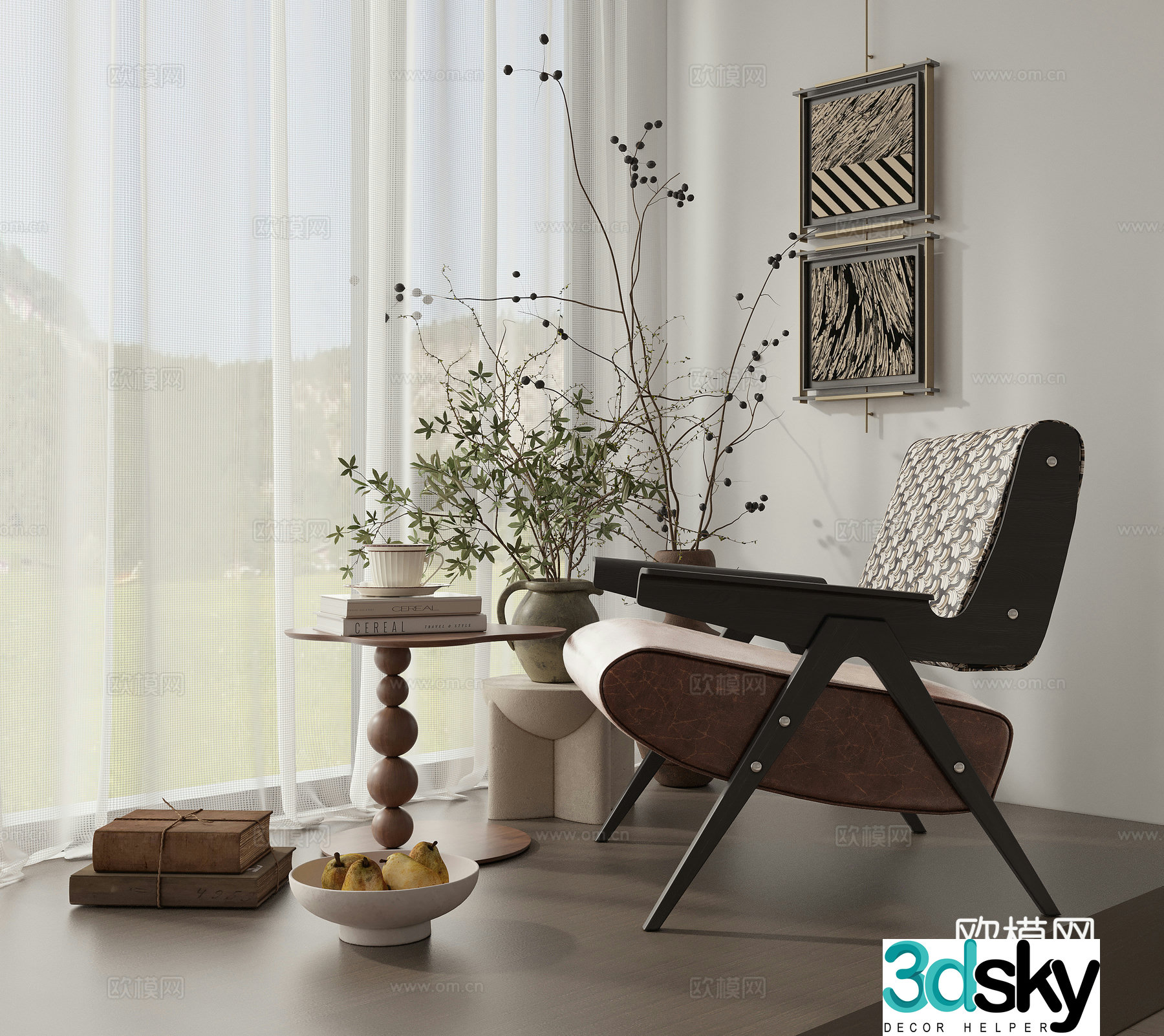Medieval style leisure chair 3d model