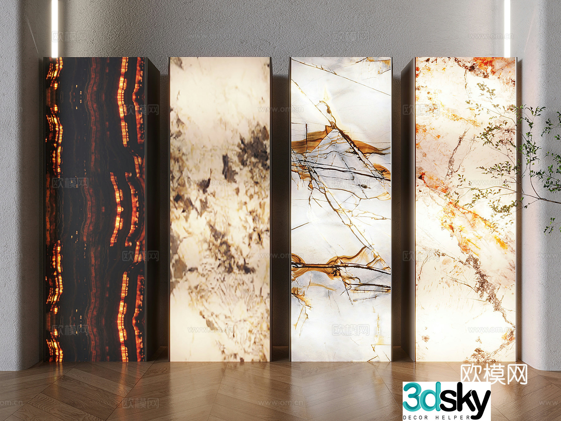 Marble Translucent Stone Ceramic Tiles Floor Tiles 3D Model