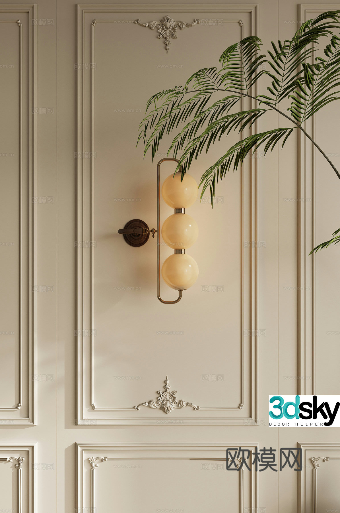 French wall lamp 3d model