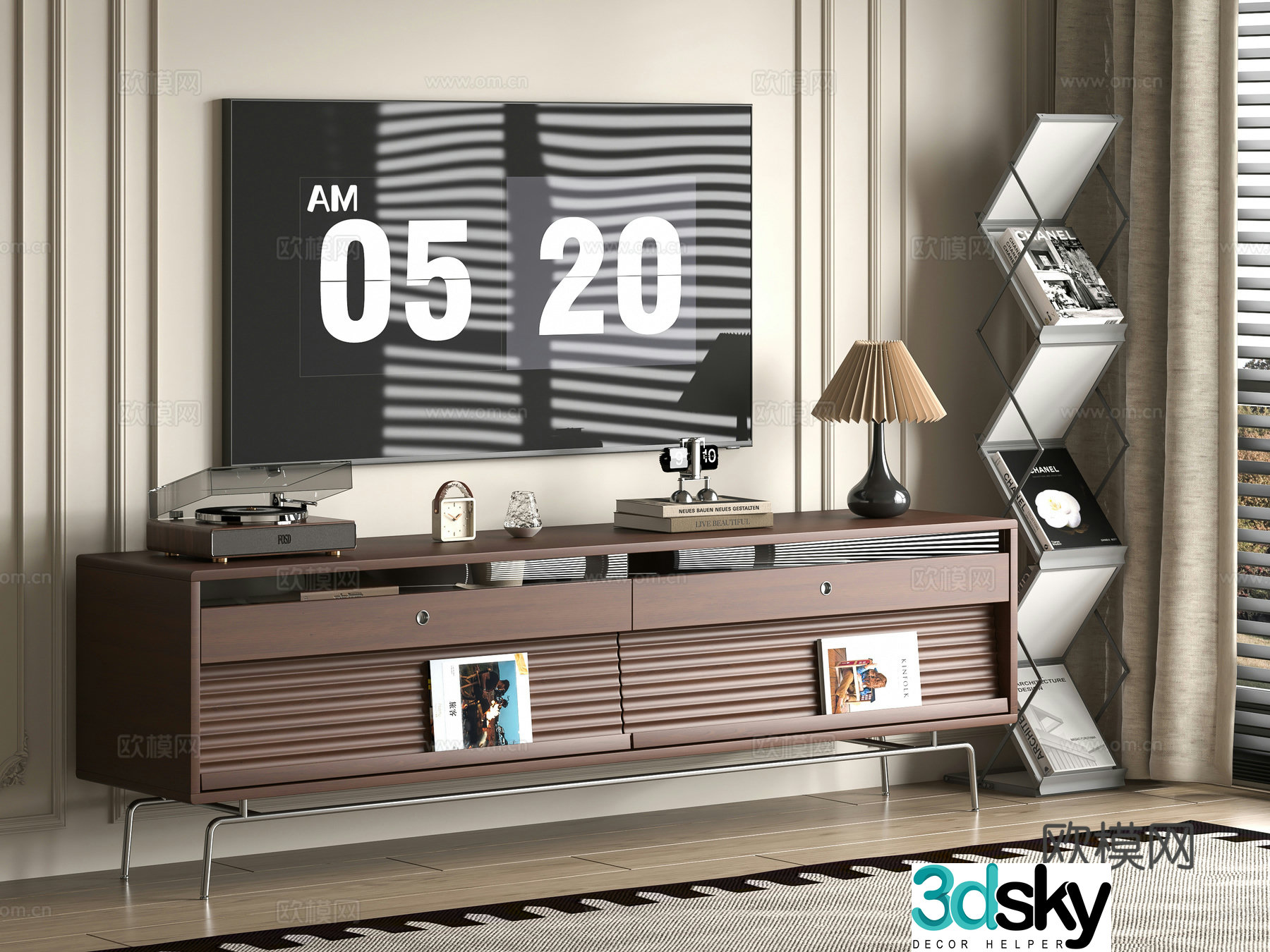 Middle-aged TV cabinet 3D model
