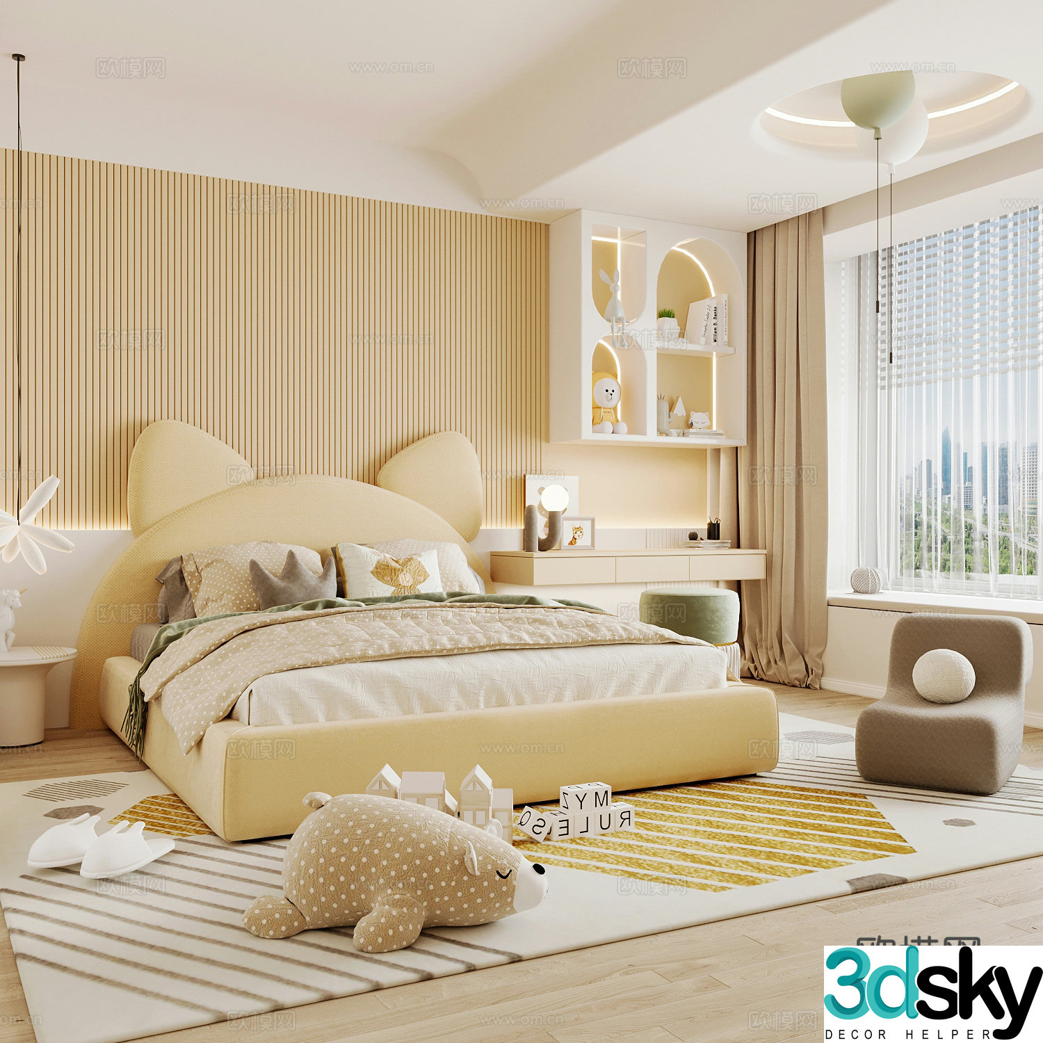 Modern children’s room boy’s room girl’s room 3d model