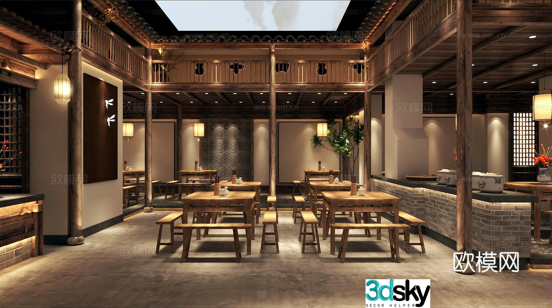 Chinese restaurant 3d model