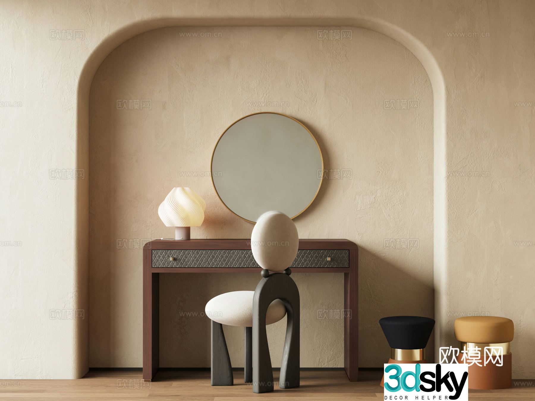 Medieval dressing table 3d model