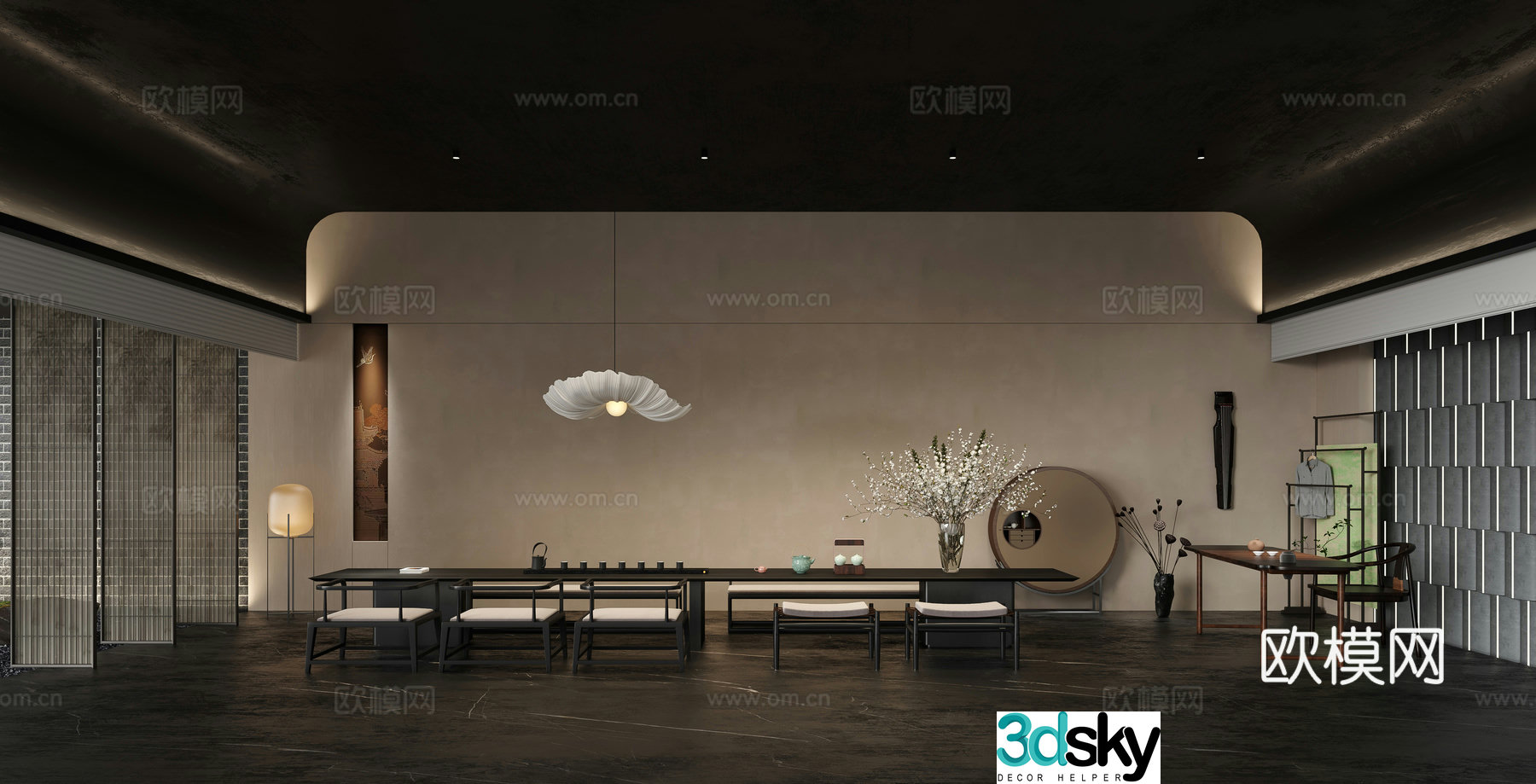 New Chinese Tea Tower 3D model