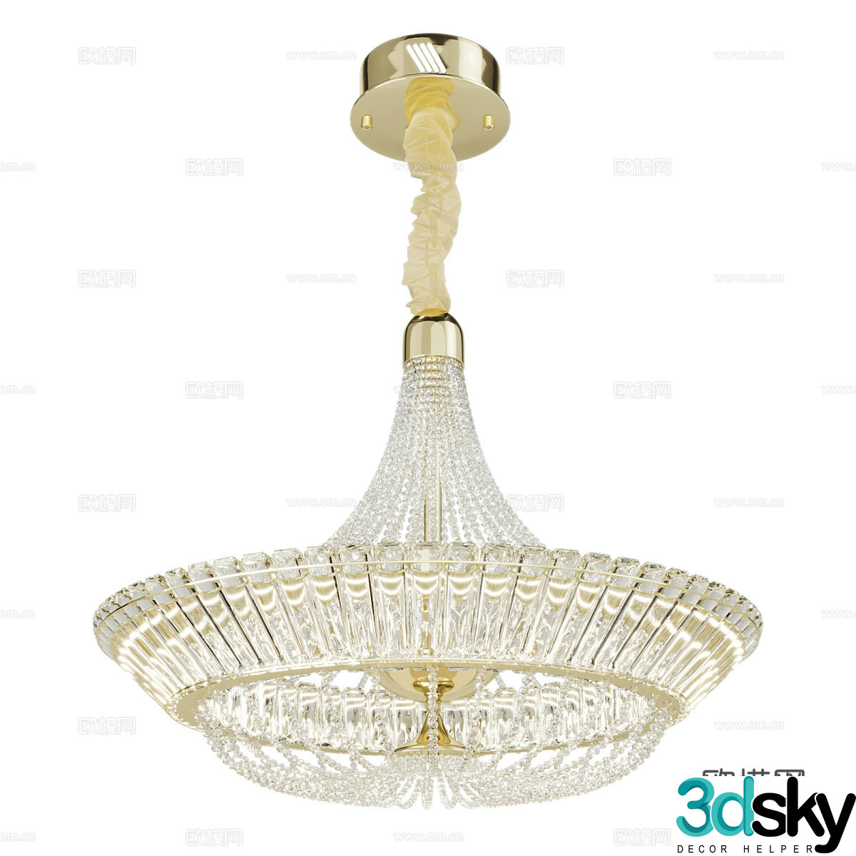 French crystal chandelier 3d model