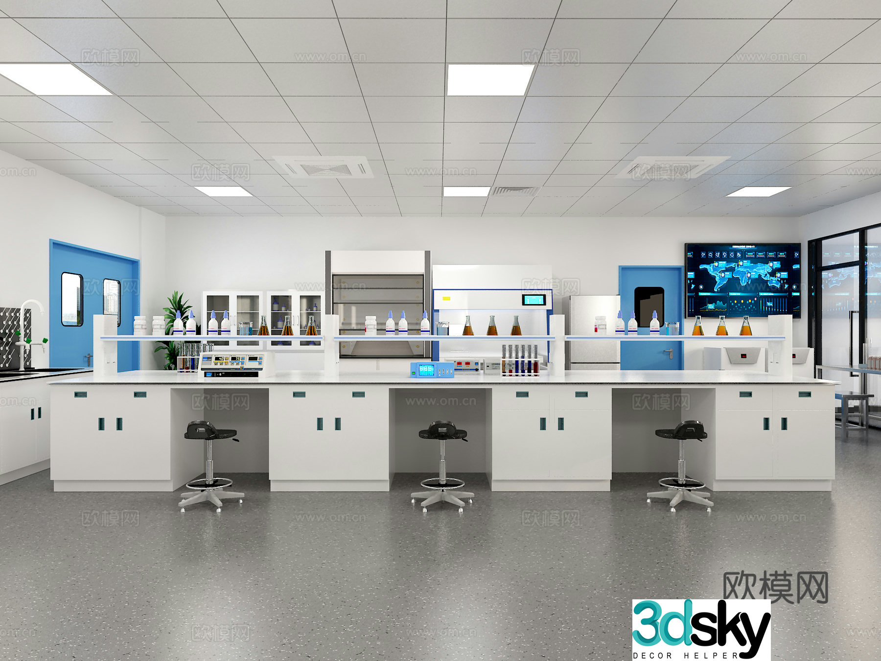 Modern laboratory 3D model