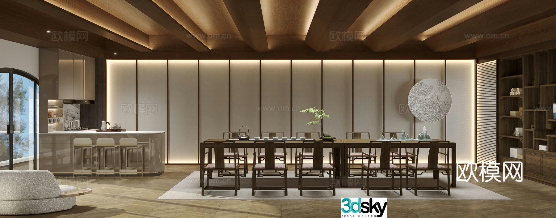 New Chinese Tea Tower 3D model