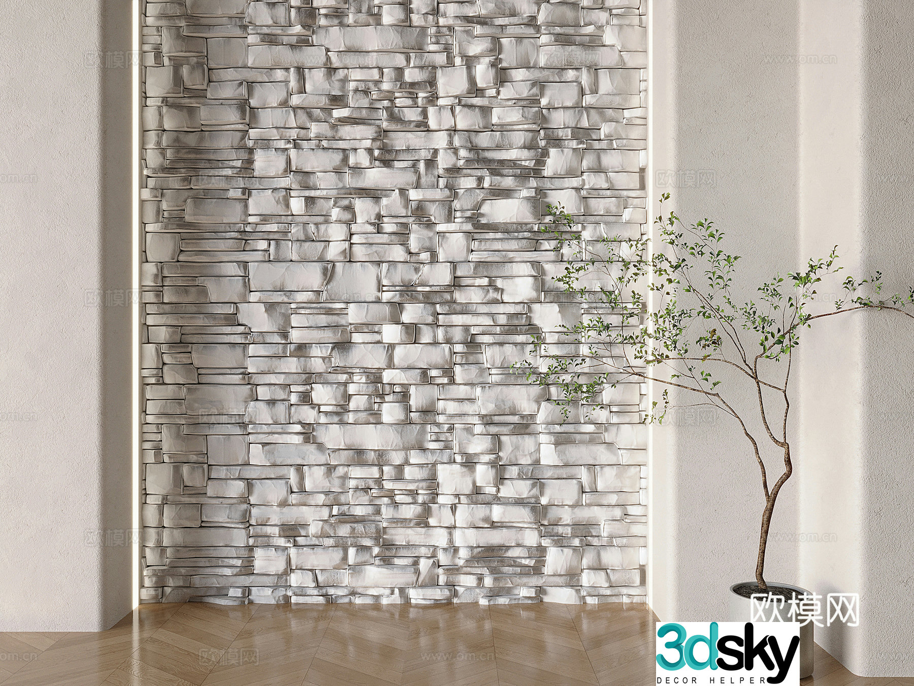 pu stone background wall matte stone wall rock background wall 3d model