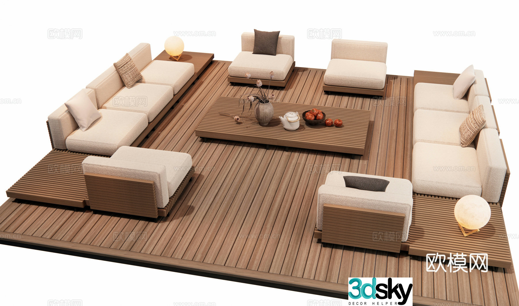 Modern outdoor sofa combination sofa 3d model