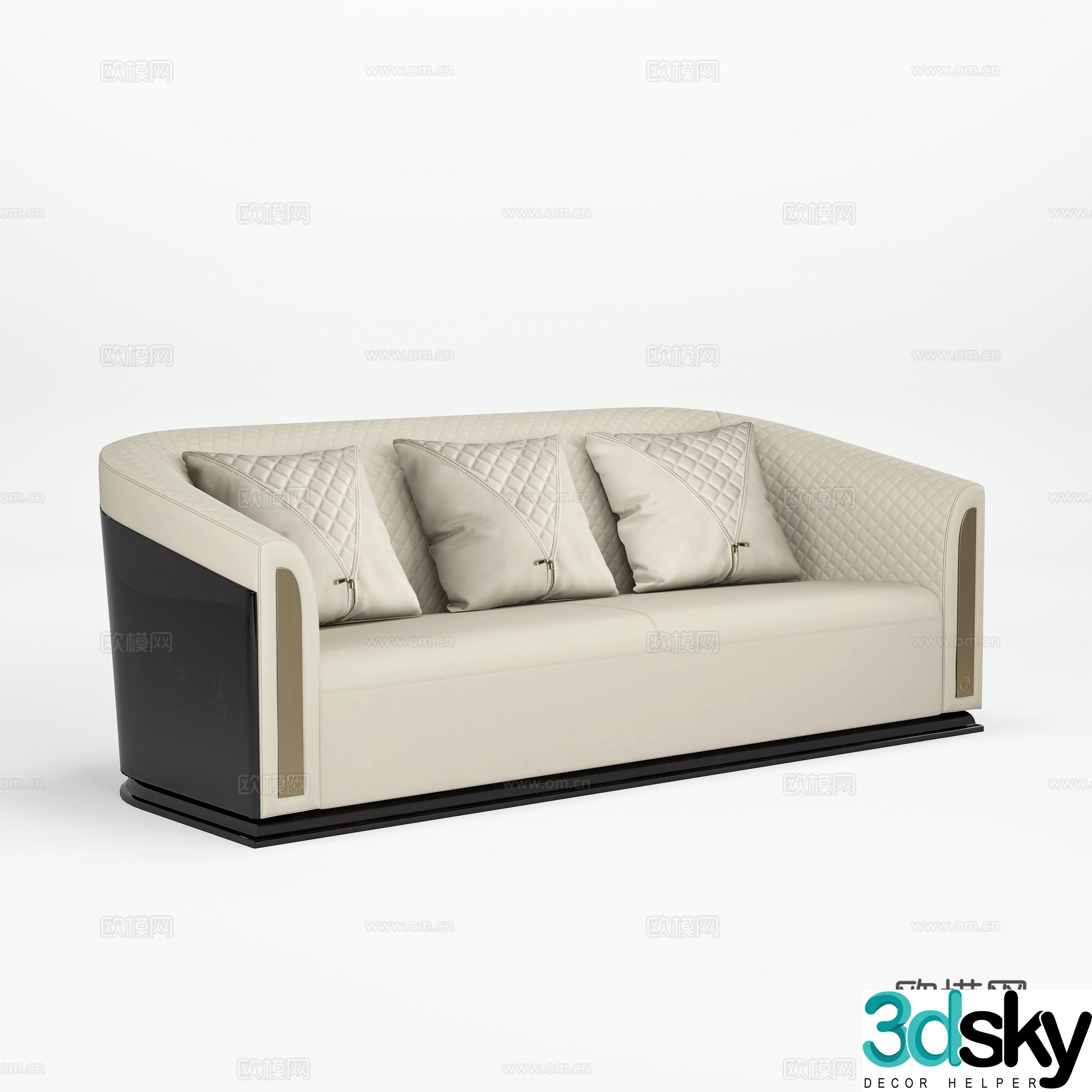 Modern three-person sofa 3d model