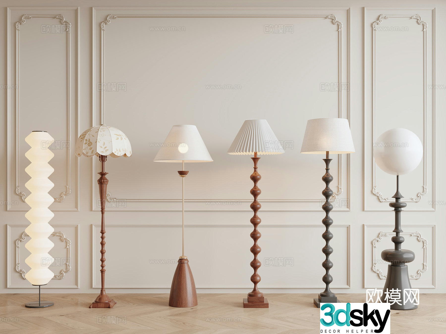 French floor lamp 3d model