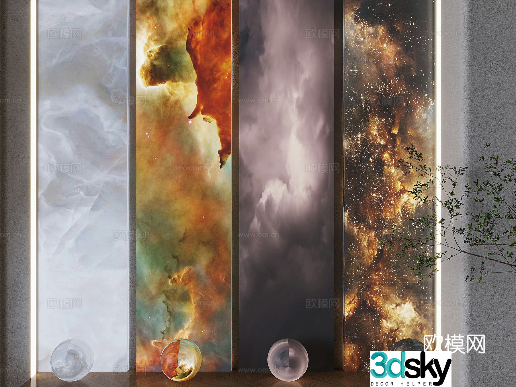 Marble Translucent Stone Ceramic Tiles Floor Tiles 3D Model