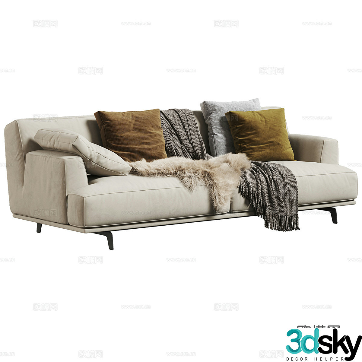 3d model of double sofa