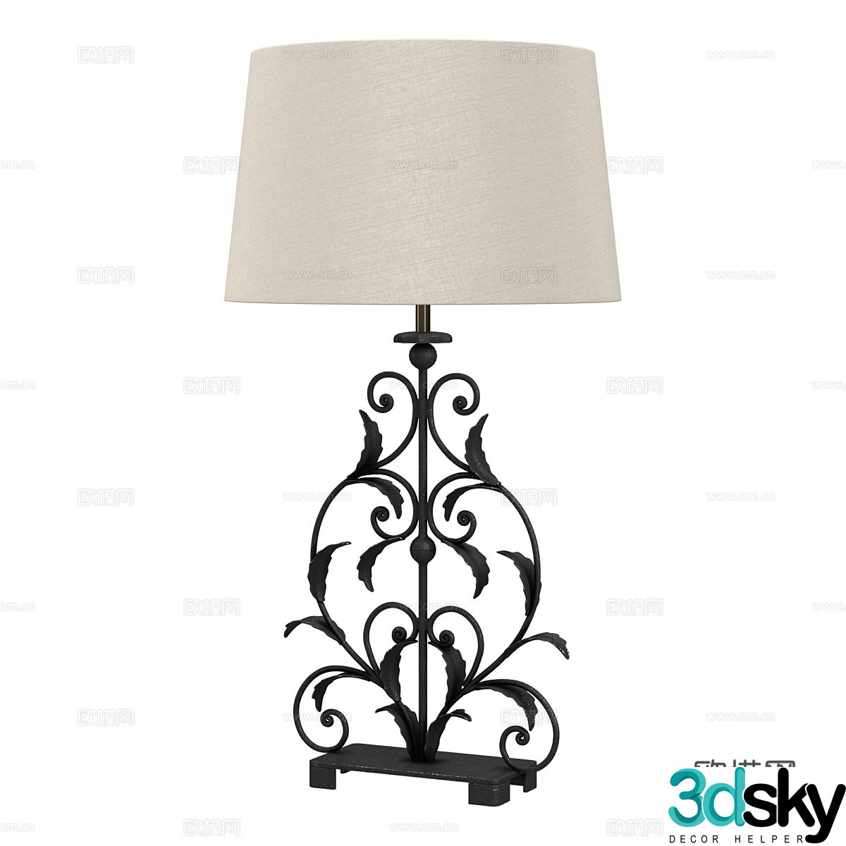 French desk lamp 3d model