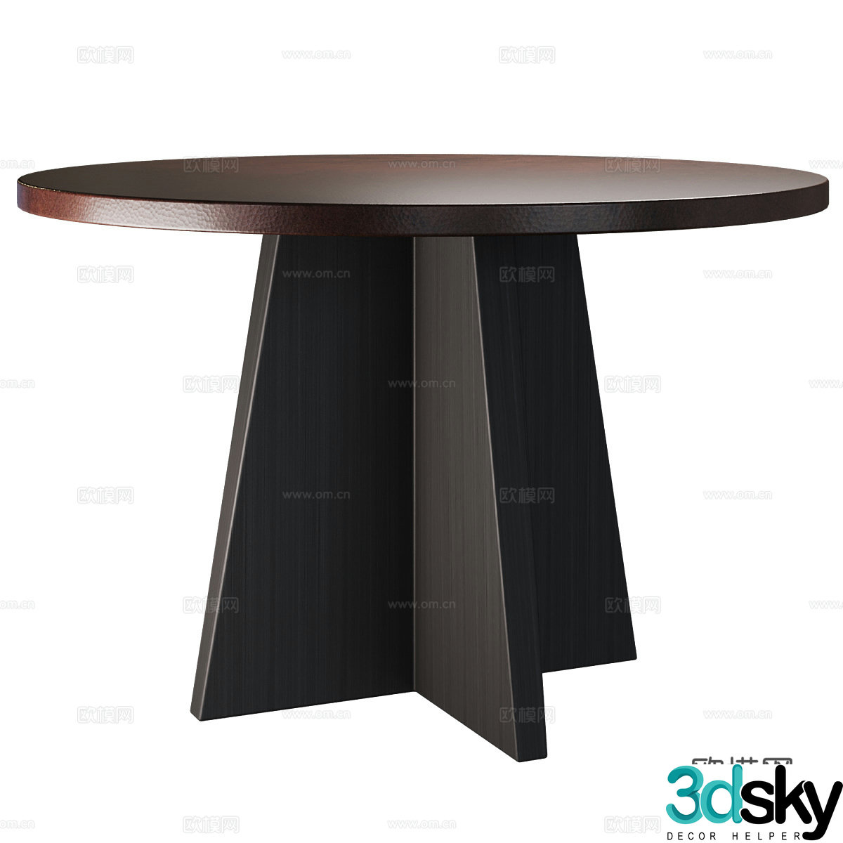 Modern dining table round table 3d model