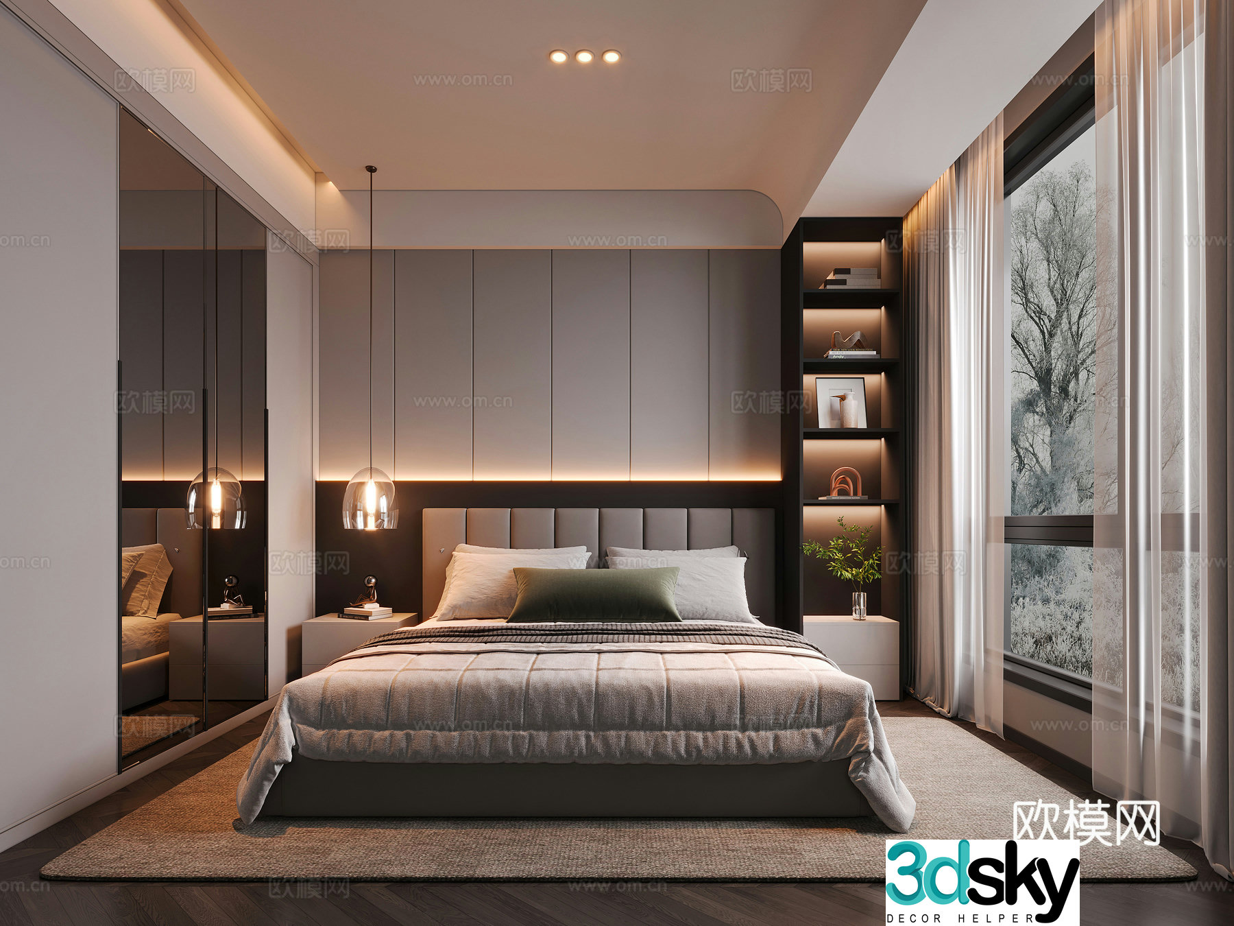 Modern bedroom master bedroom 3d model