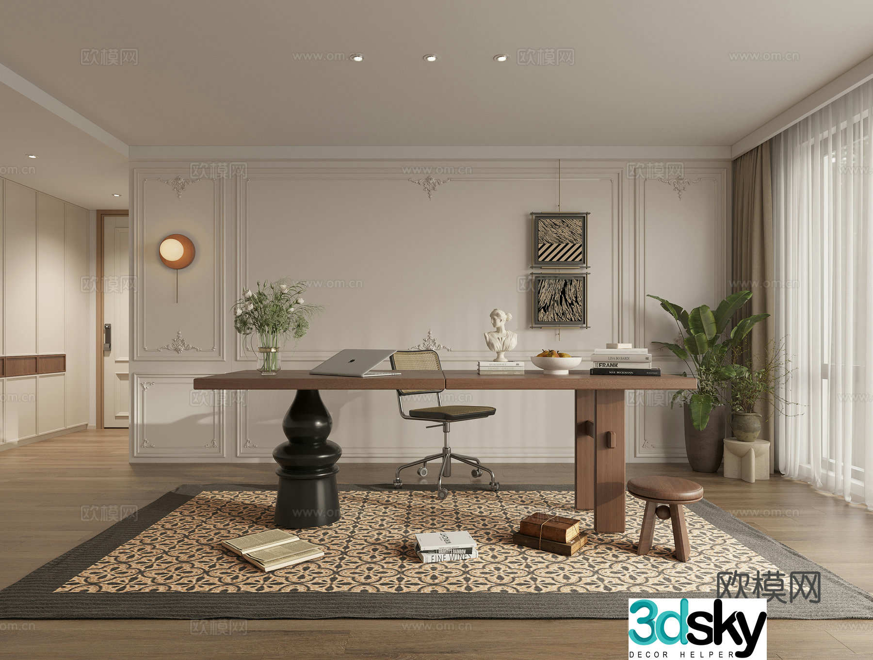 3D model of medieval study