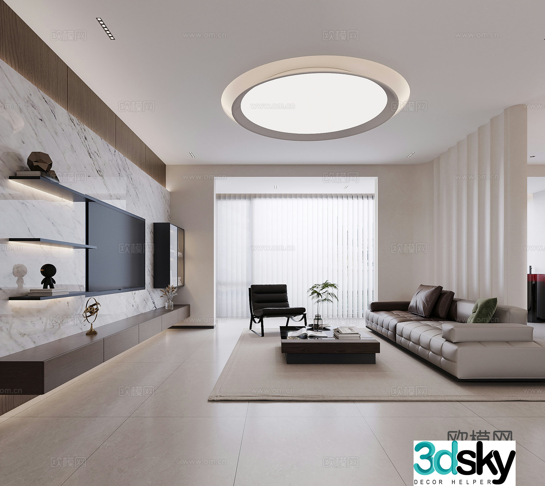 Modern living room 3d model