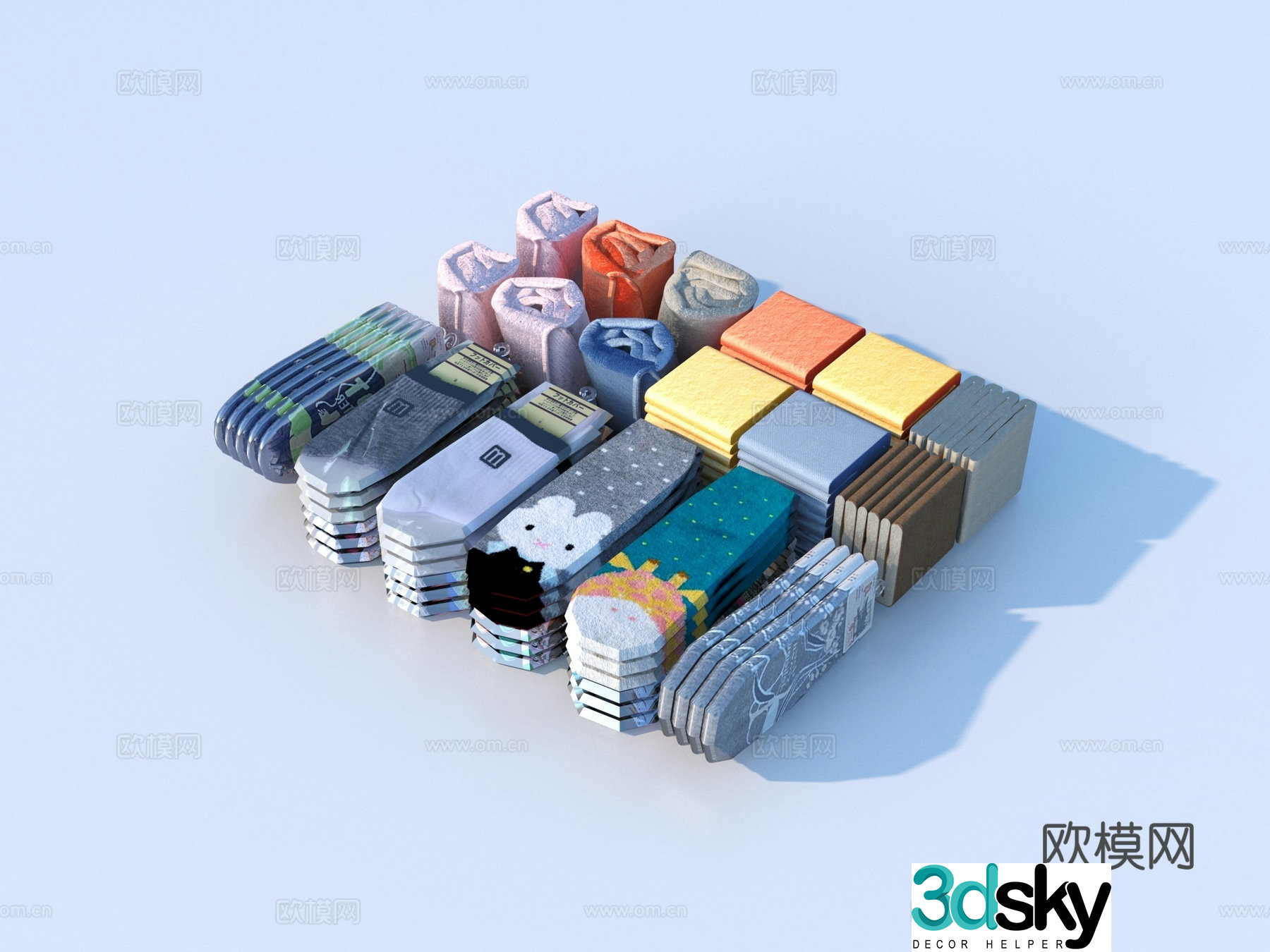 Socks Stockings Medium Socks Boat Socks 3D Model