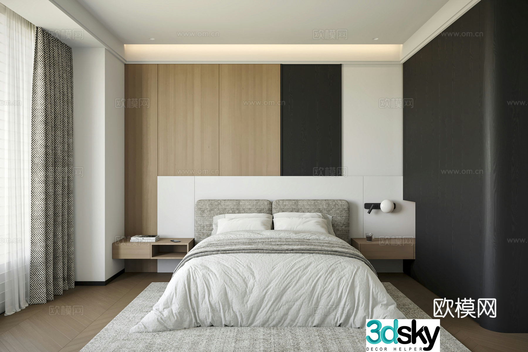 Modern bedroom elderly room 3d model