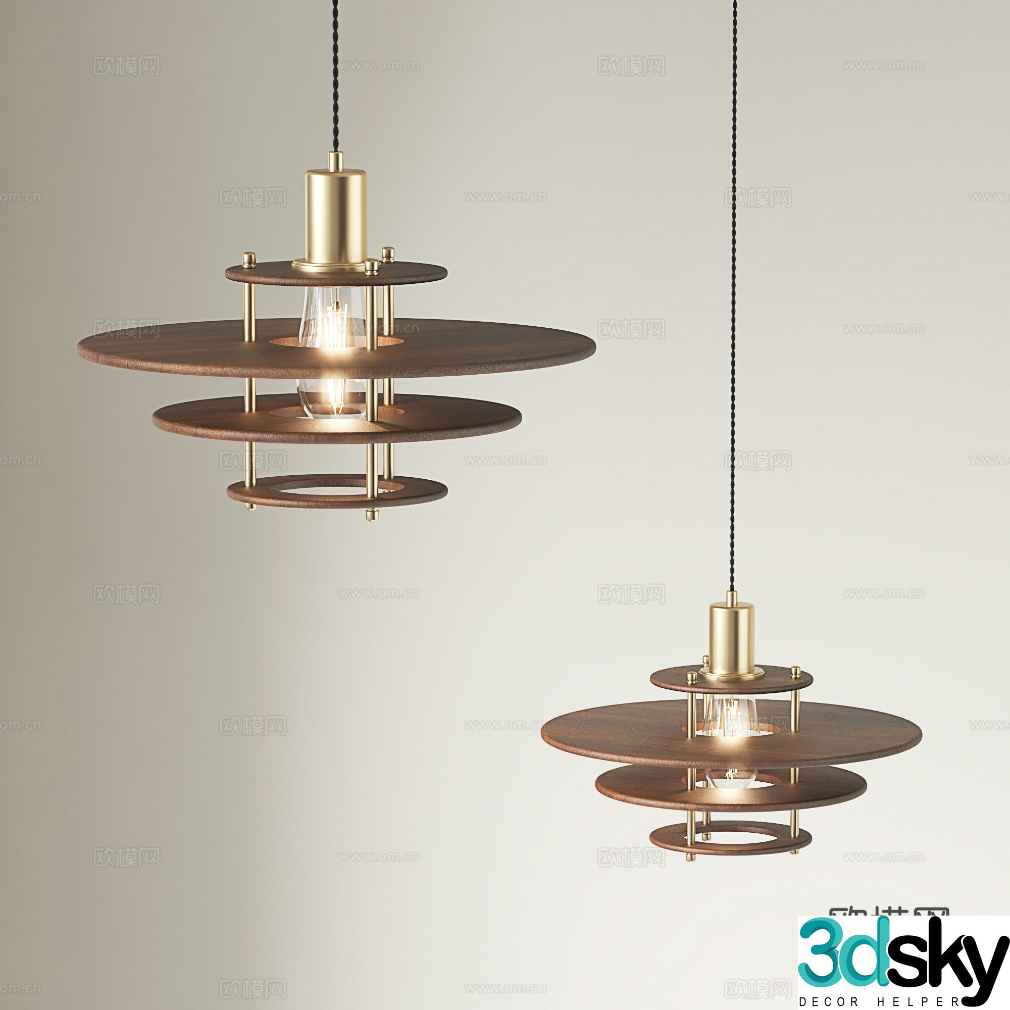 Retro chandeliers B & B Model 3D Model 3D Model
