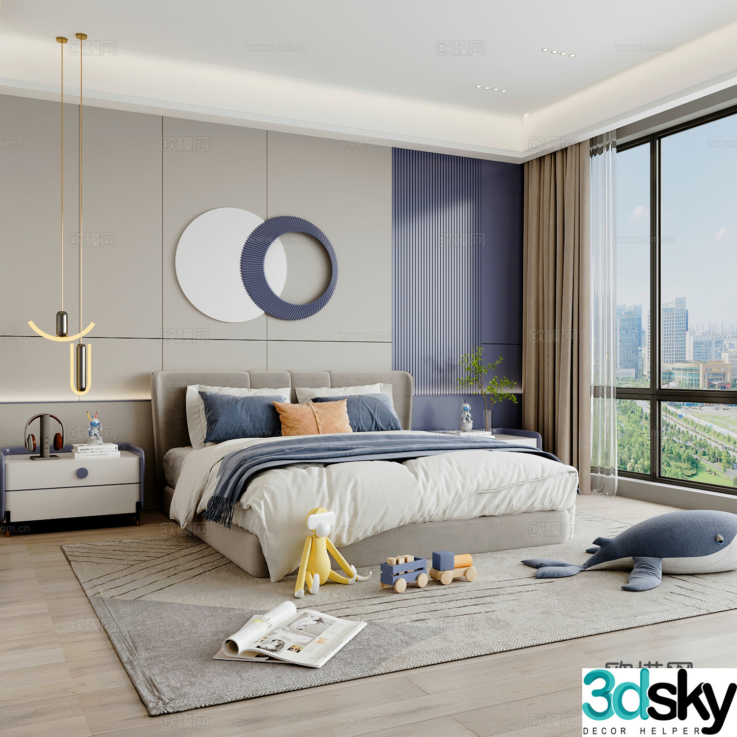 Modern children’s room boy’s room 3d model