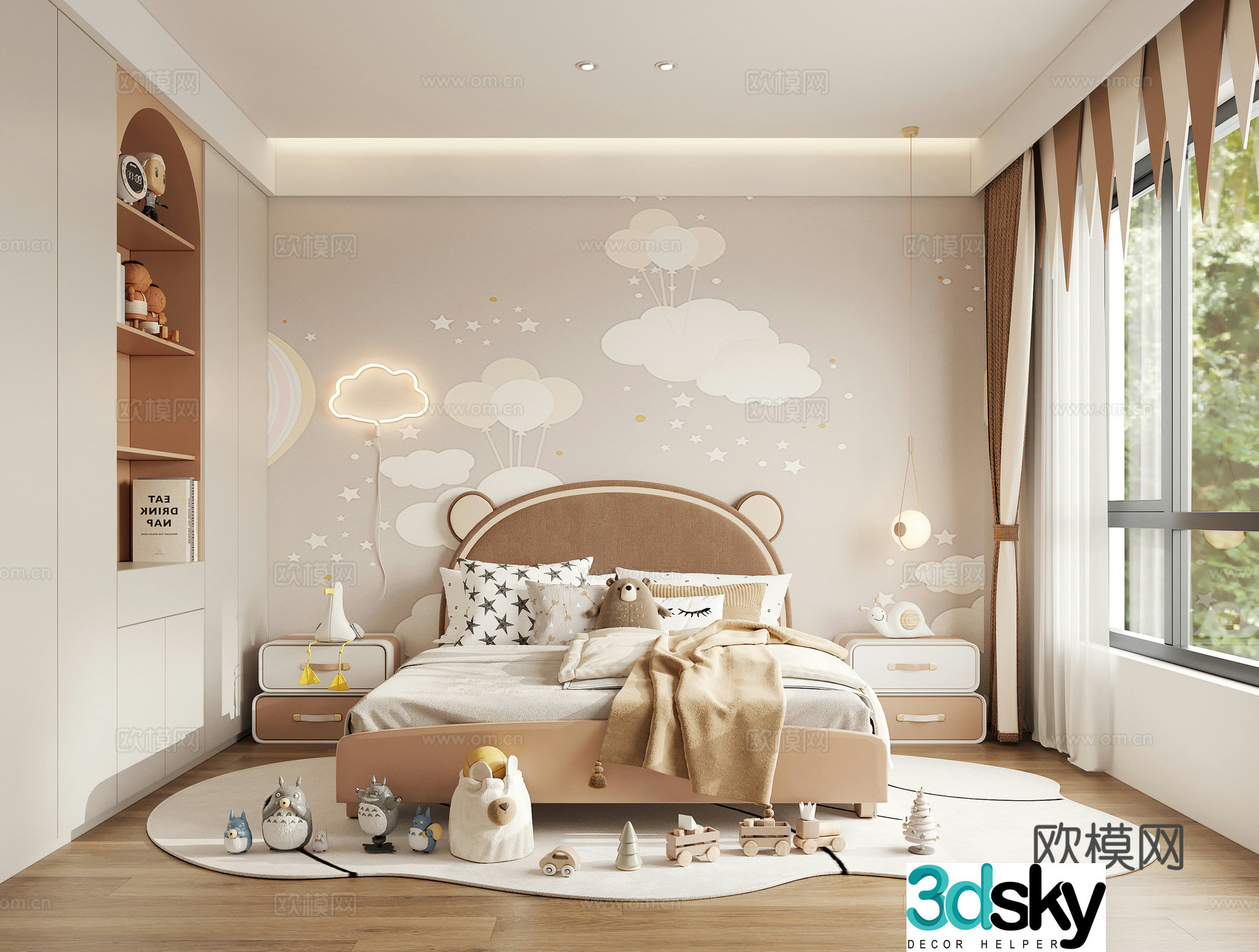 Modern children’s room daughter’s room 3d model