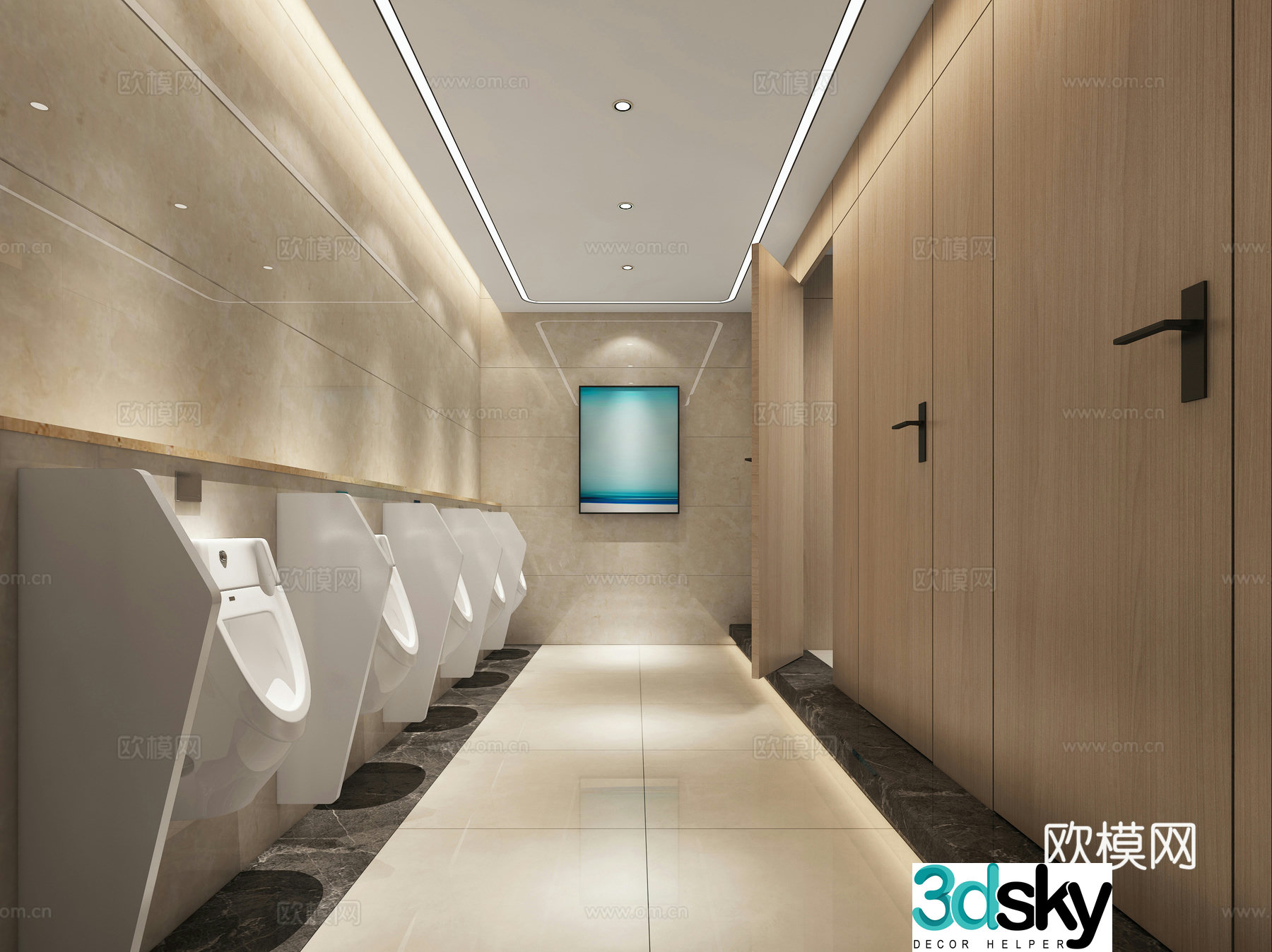 Public bathroom shopping mall toilet public toilet 3D model