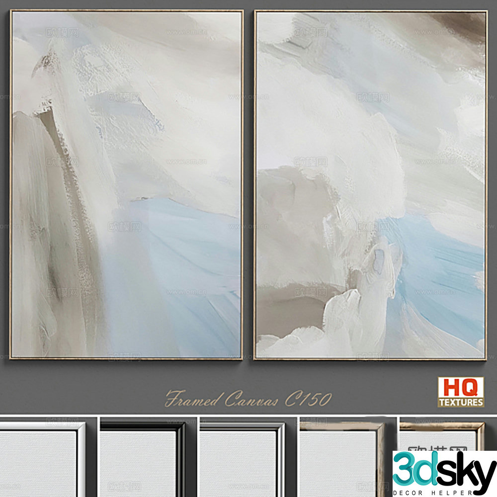 Modern hanging paintings decorative painting 3d model