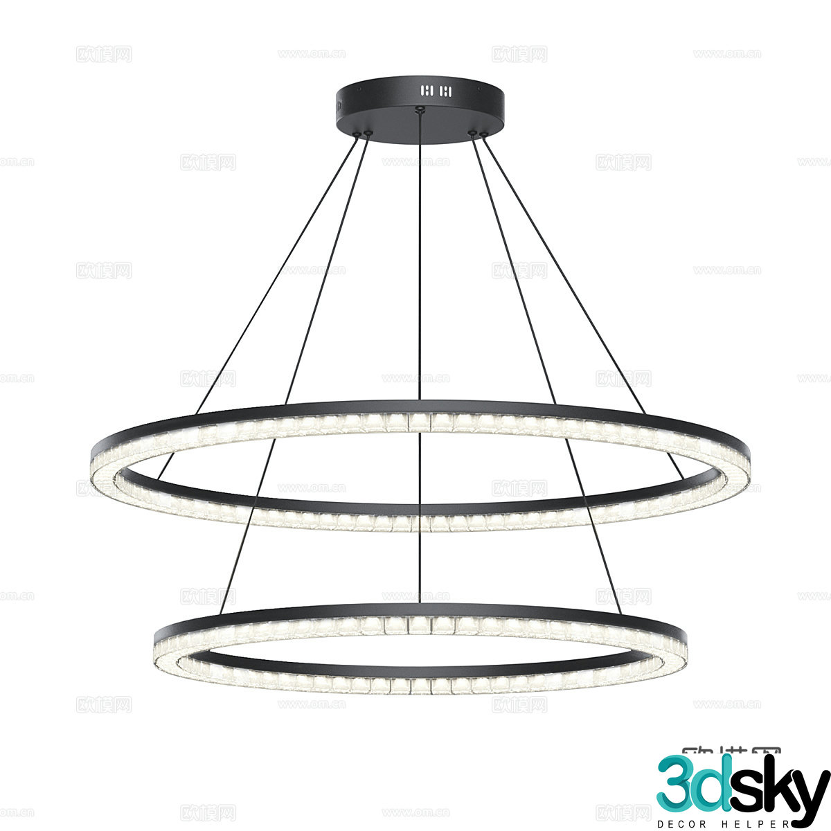 Modern simple chandelier ring chandelier living room chandelier 3d model