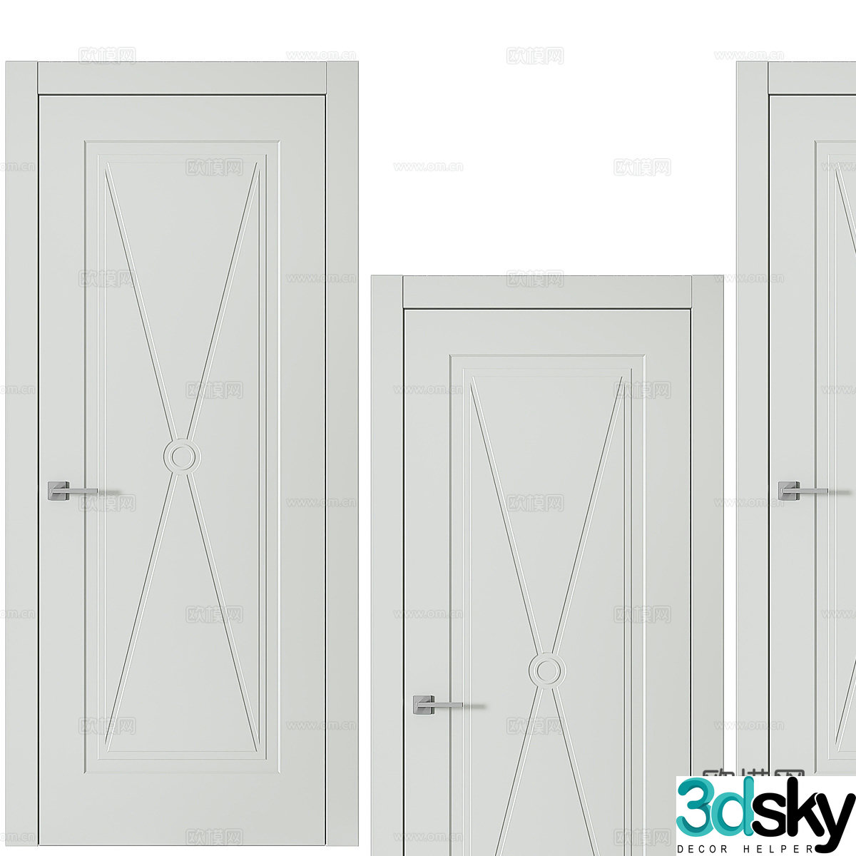 Modern room door Bedroom door Single door 3D model